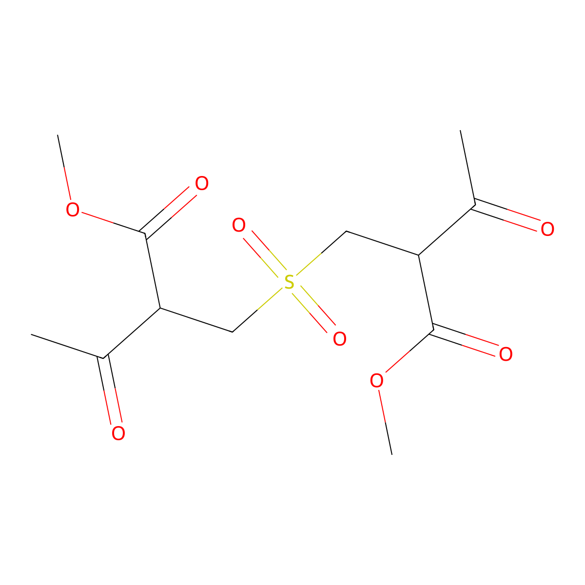 Dimethyl 2,2'-(sulphonylbis(methylene))bis(3-oxoacetoacetate) molecular structure, CAS 3179-29-1
