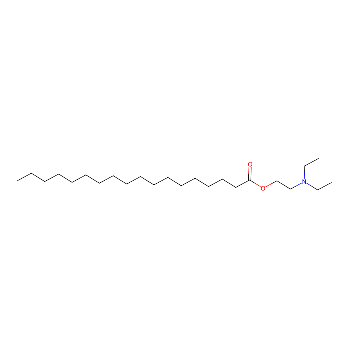 Diethylaminoethyl stearate molecular structure, CAS 3179-81-5