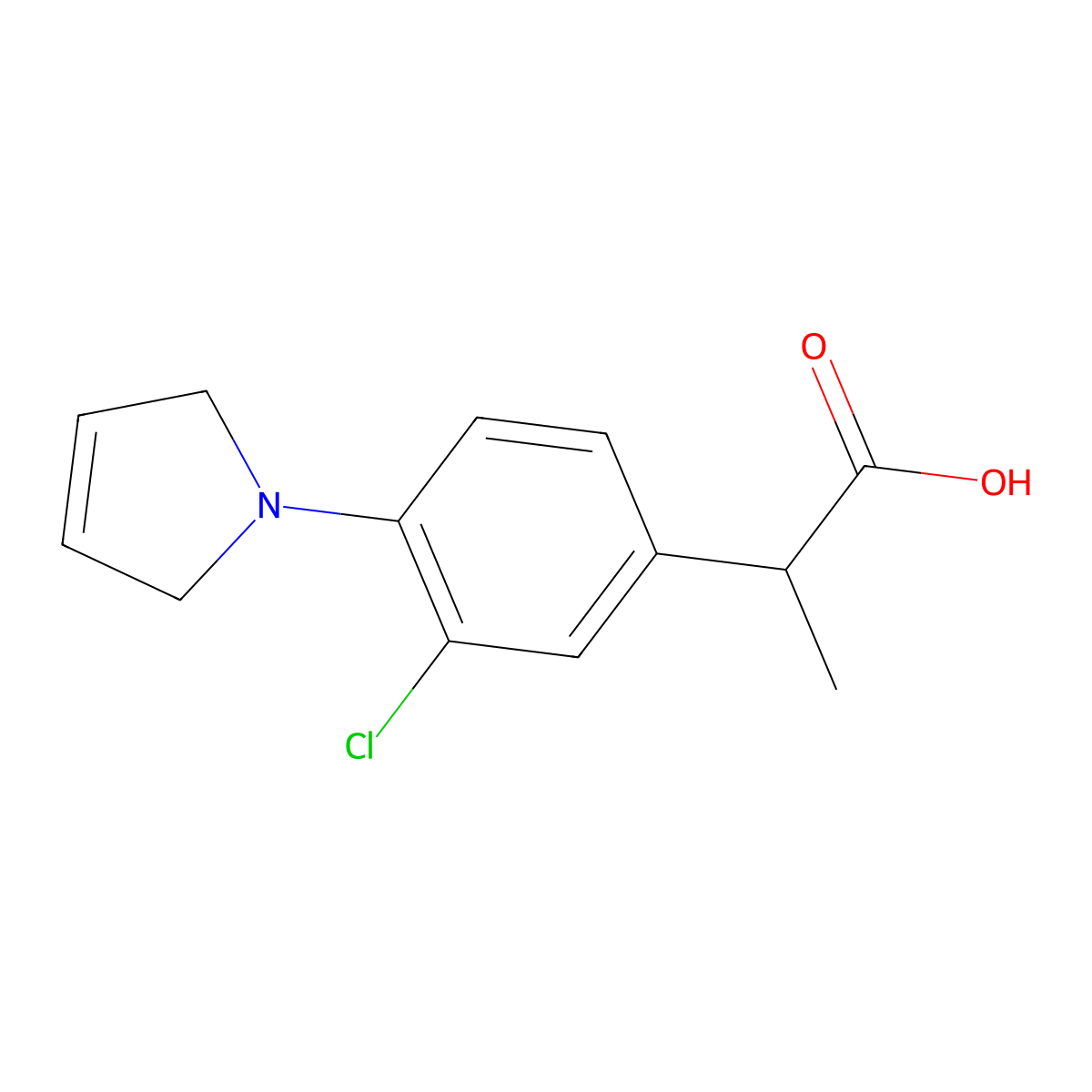 Pirprofen molecular structure, CAS 31793-07-4