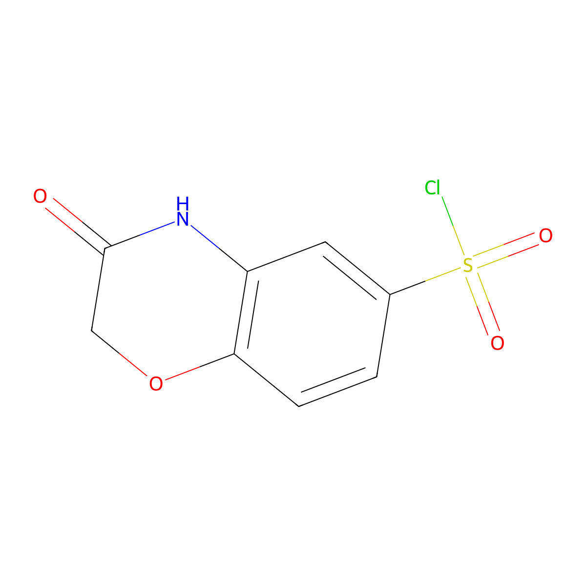 3-oxo-3,4-dihydro-2H-1,4-benzoxazine-6-sulfonyl chloride molecular structure, CAS 31794-45-3