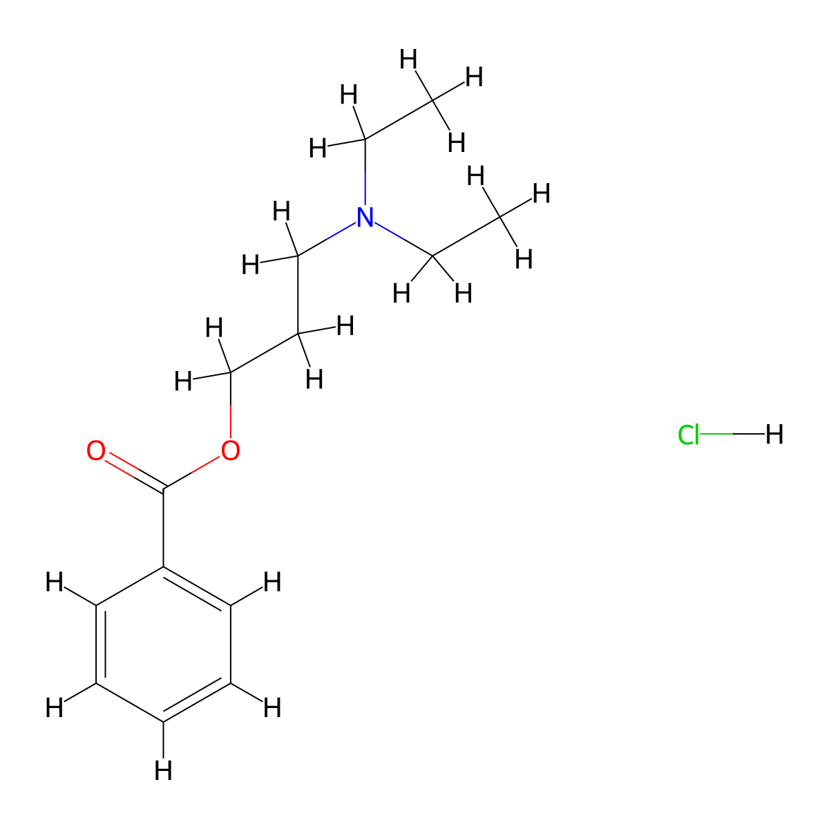 3-(Diethylamino)propyl benzoate hydrochloride molecular structure, CAS 31795-11-6