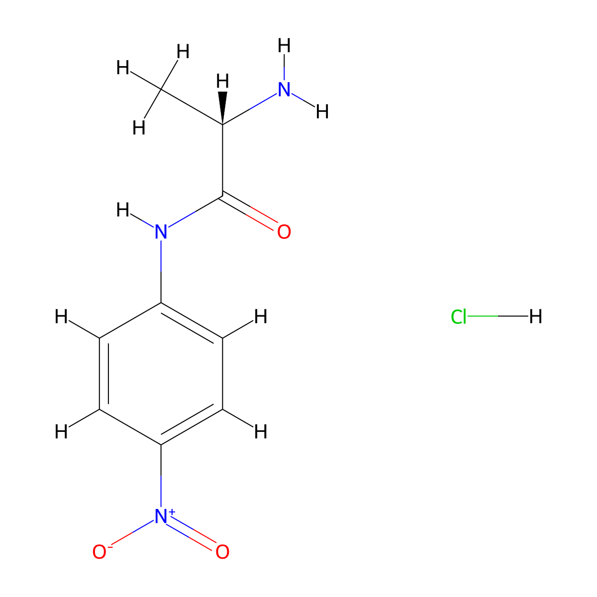 (S)-2-Amino-N-(4-nitrophenyl)propionamide hydrochloride molecular structure, CAS 31796-55-1
