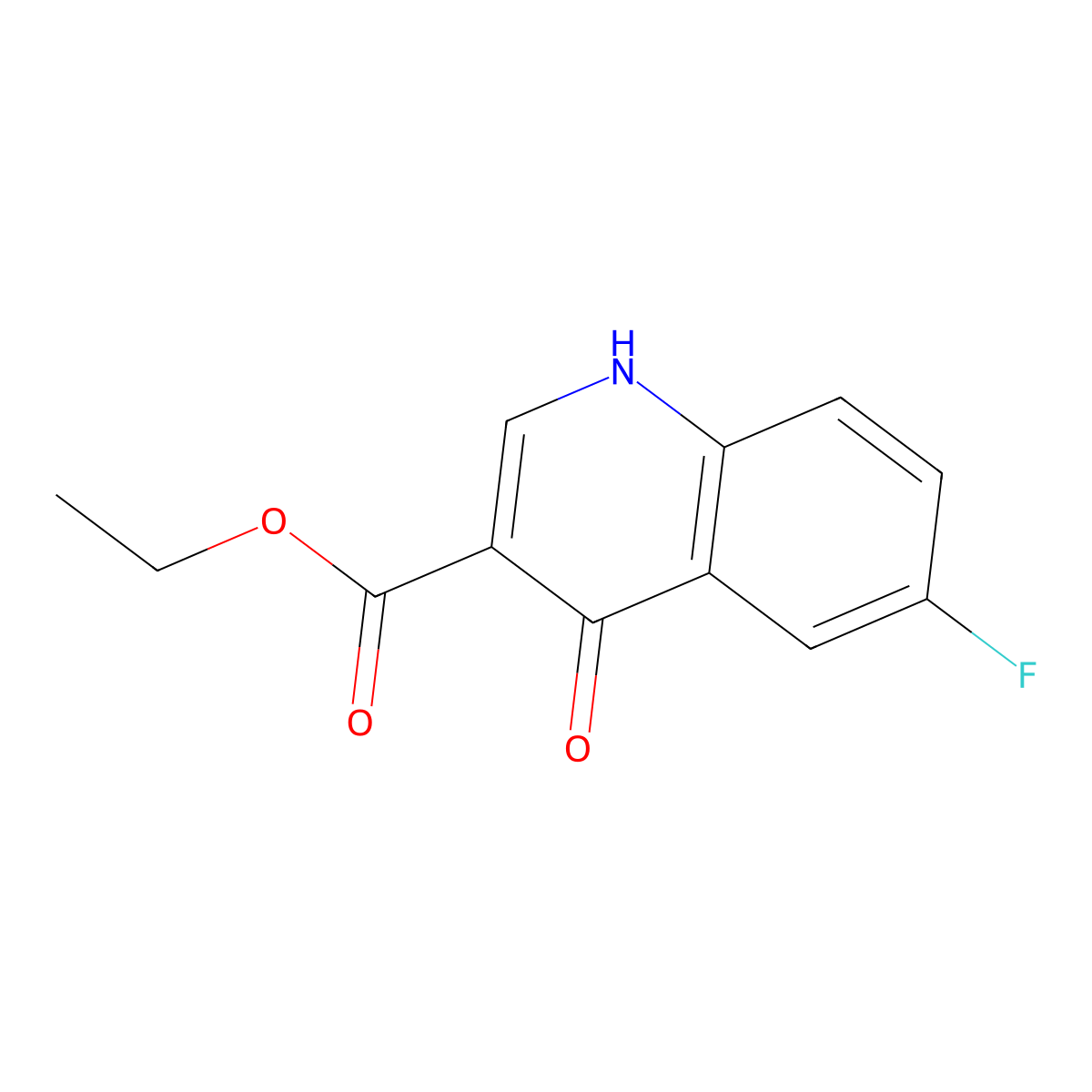 Ethyl 6-fluoro-4-hydroxyquinoline-3-carboxylate molecular structure, CAS 318-35-4