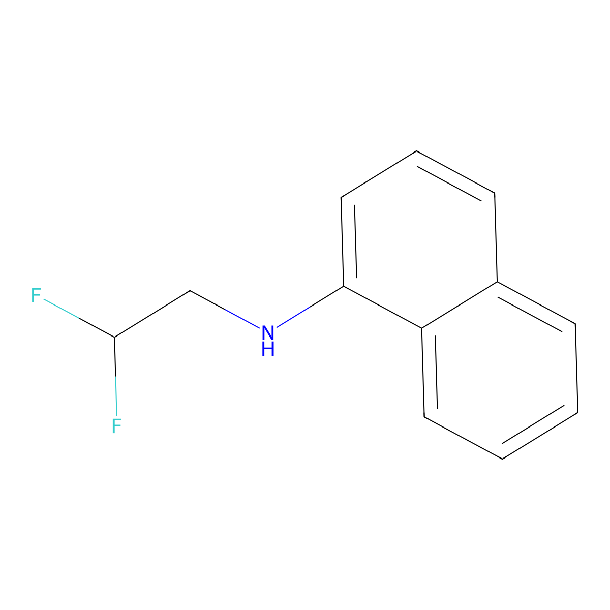 N-(2,2-Difluoroethyl)-1-naphthalenamine molecular structure, CAS 318-99-0
