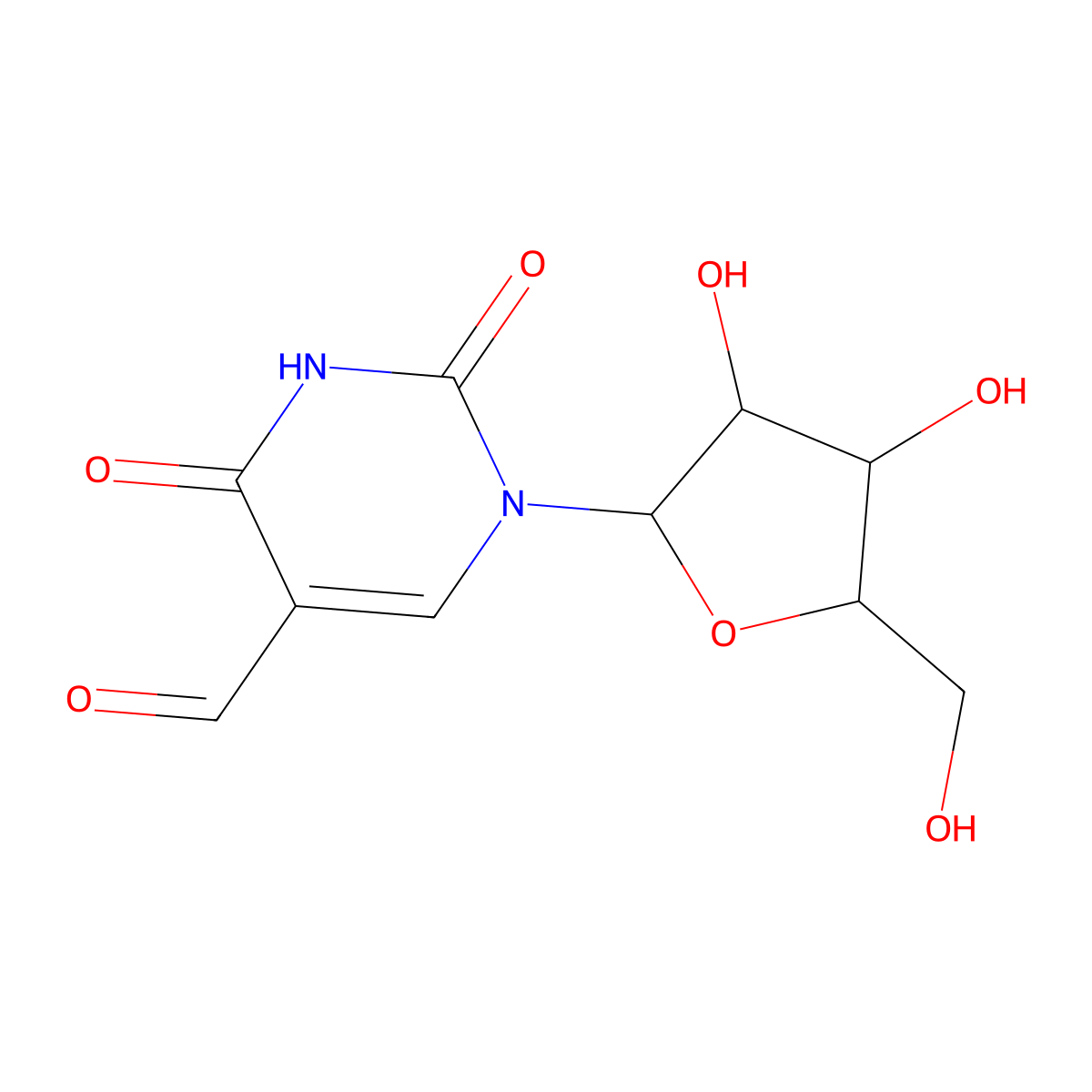 5-Formyluridine molecular structure, CAS 3180-21-0