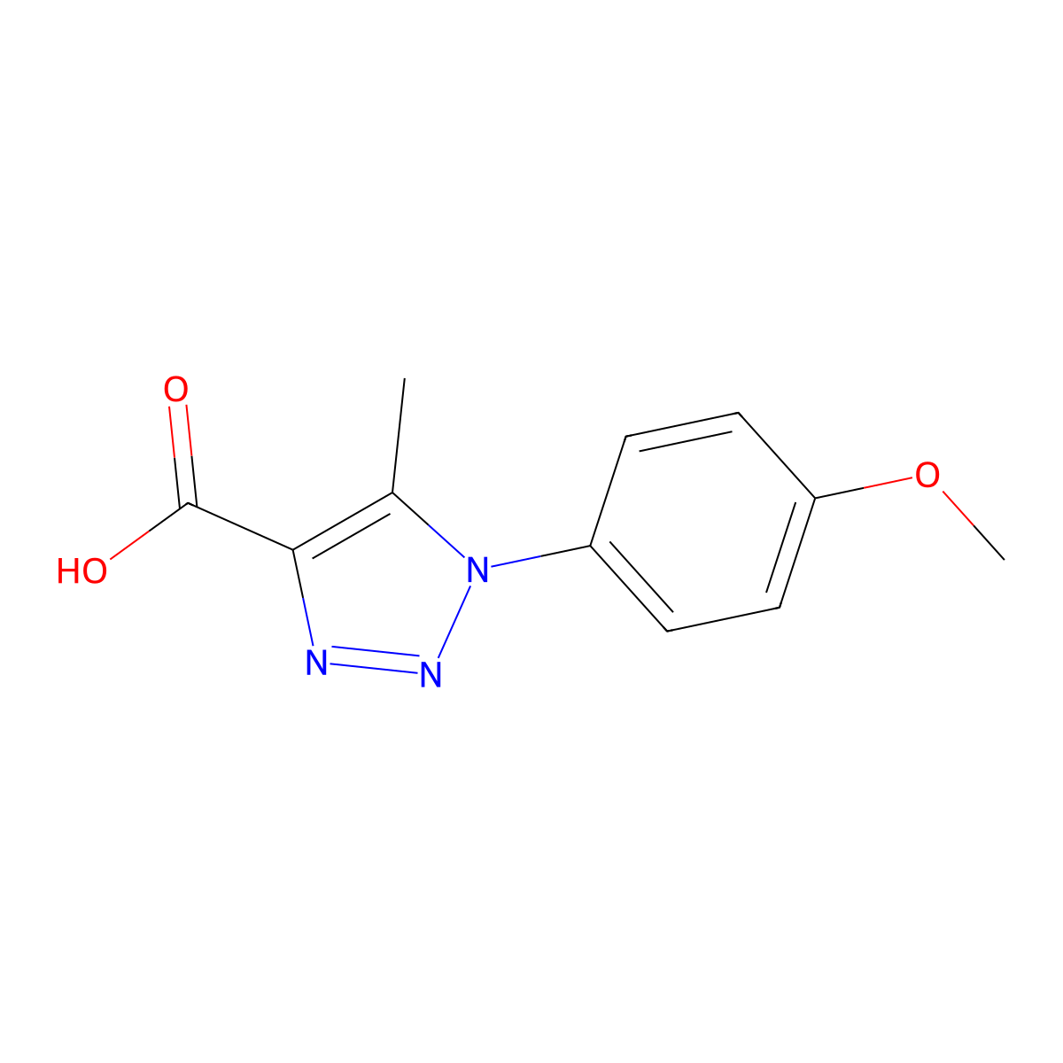 1-(4-methoxyphenyl)-5-methyl-1H-1,2,3-triazole-4-carboxylic acid molecular structure, CAS 31802-54-7