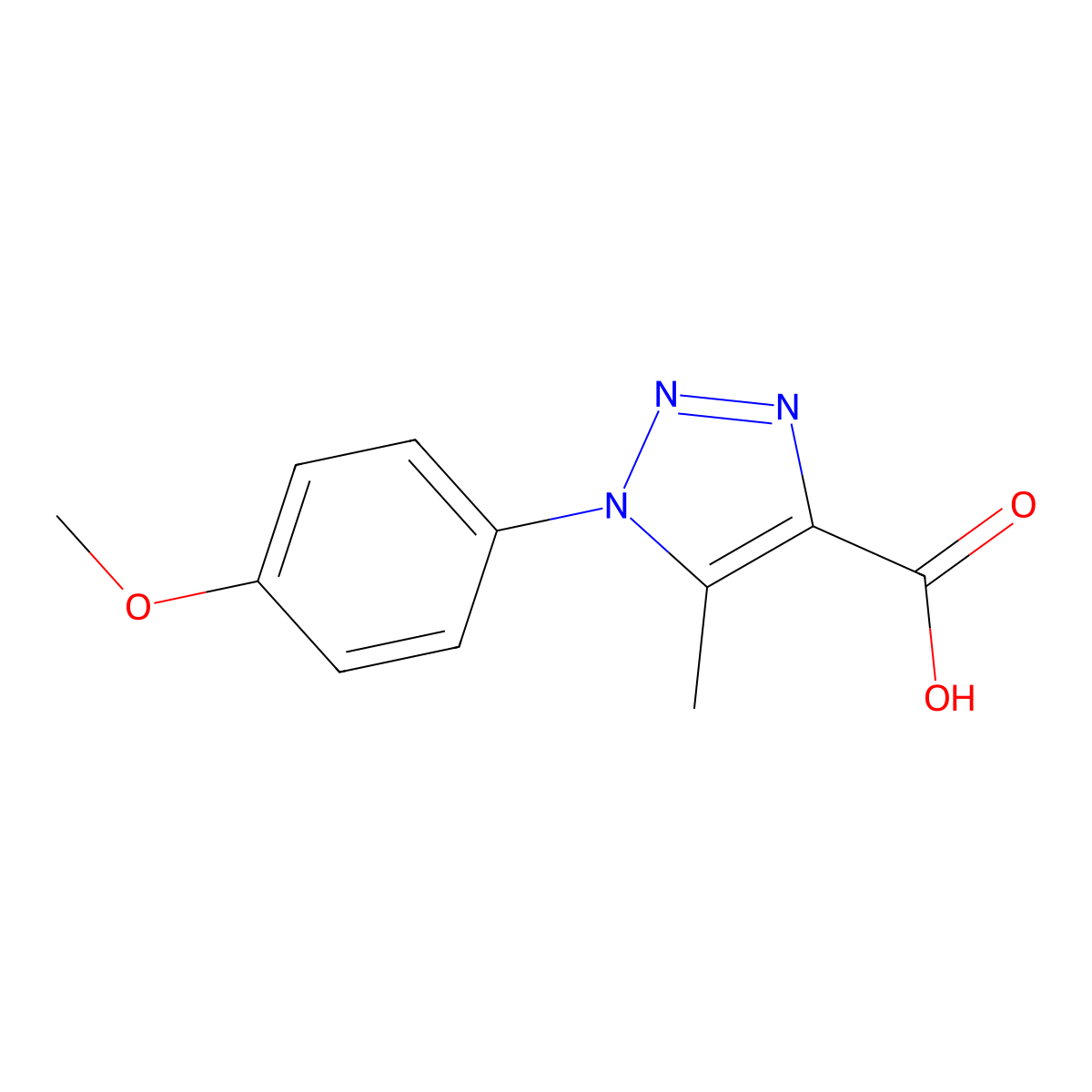 1-(4-methoxyphenyl)-5-methyl-1H-1,2,3-triazole-4-carboxylic acid molecular structure, CAS 31802-54-7