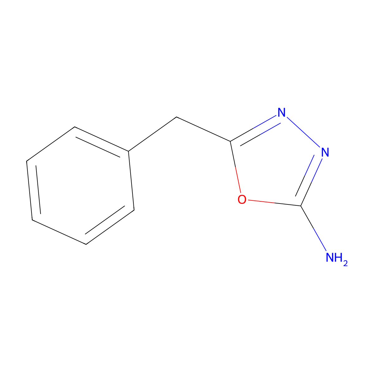 5-Benzyl-1,3,4-oxadiazol-2-amine molecular structure, CAS 31803-00-6