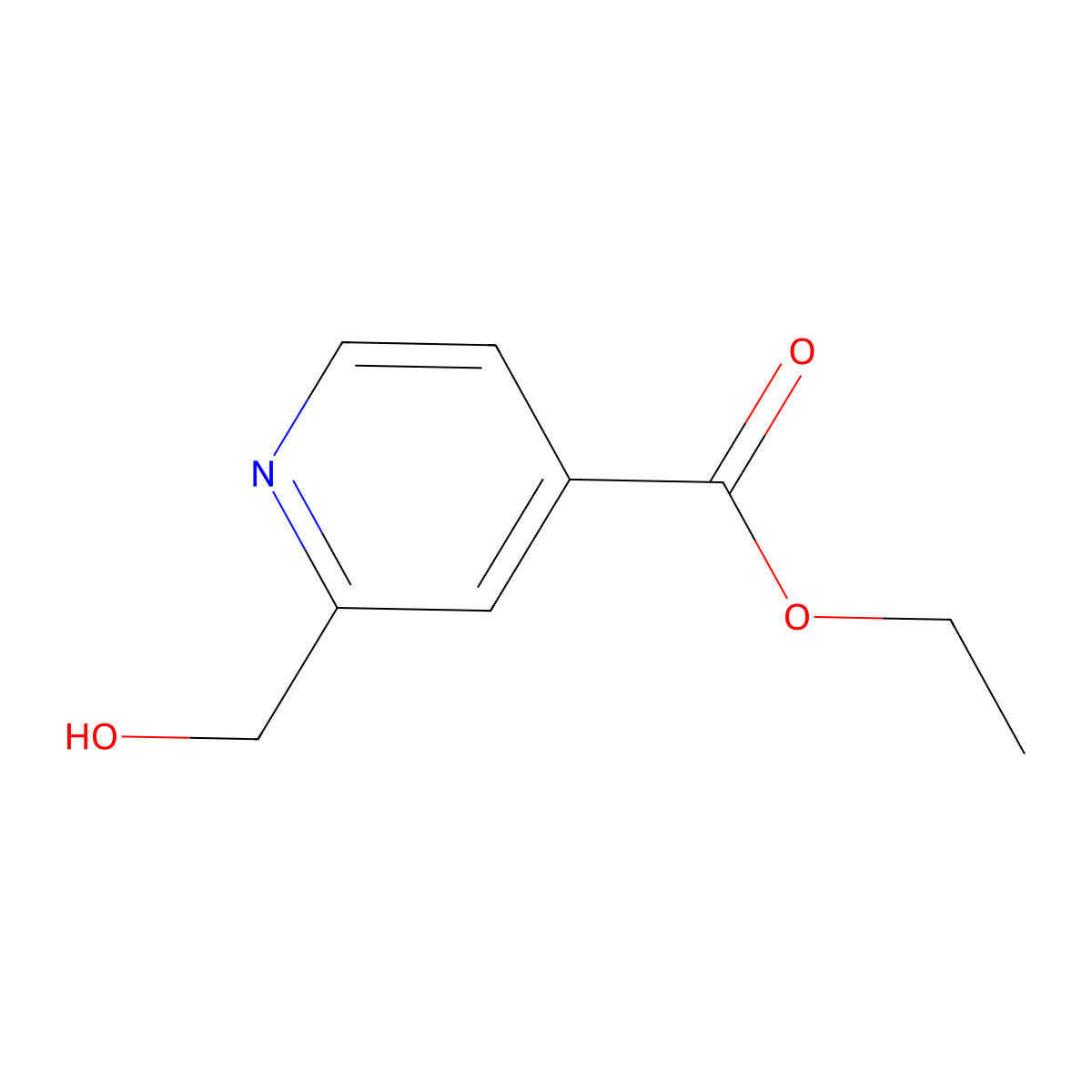 Ethyl 2-(hydroxymethyl)pyridine-4-carboxylate molecular structure, CAS 31804-60-1