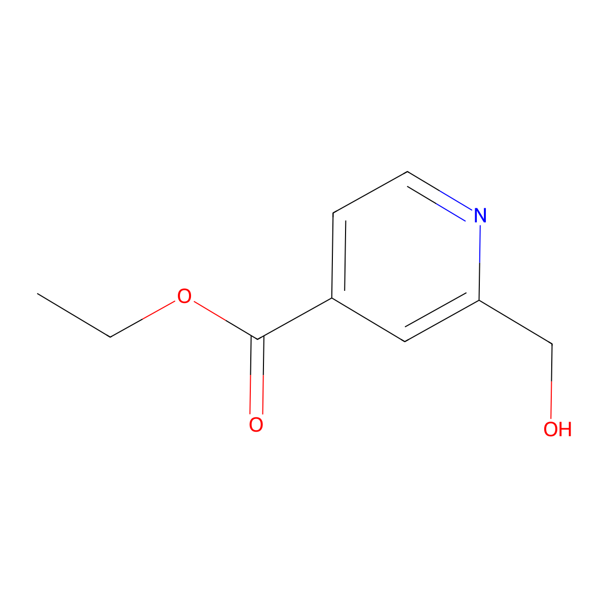 Ethyl 2-(hydroxymethyl)pyridine-4-carboxylate molecular structure, CAS 31804-60-1