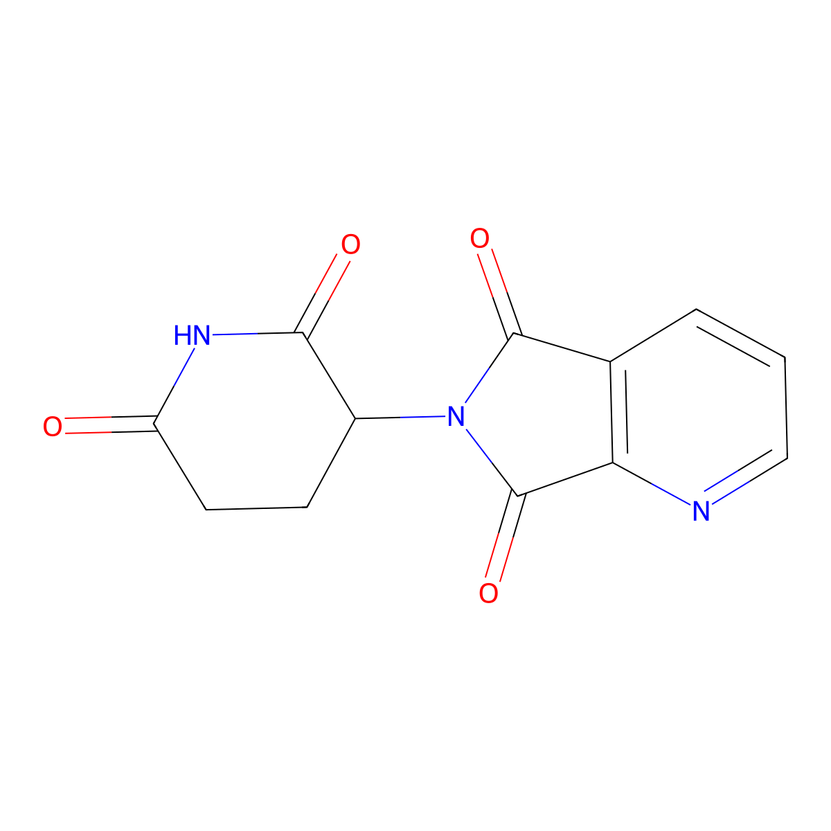 3-{5,7-dioxo-5H,6H,7H-pyrrolo[3,4-b]pyridin-6-yl}piperidine-2,6-dione molecular structure, CAS 31804-66-7