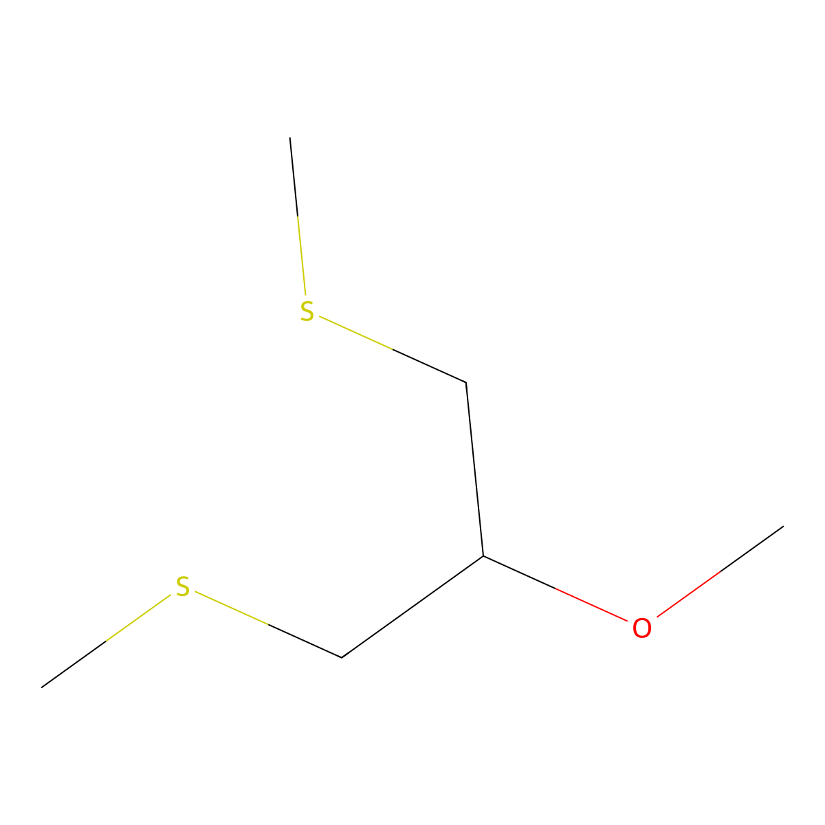 1,3-Bis(methylthio)-2-methoxypropane molecular structure, CAS 31805-84-2