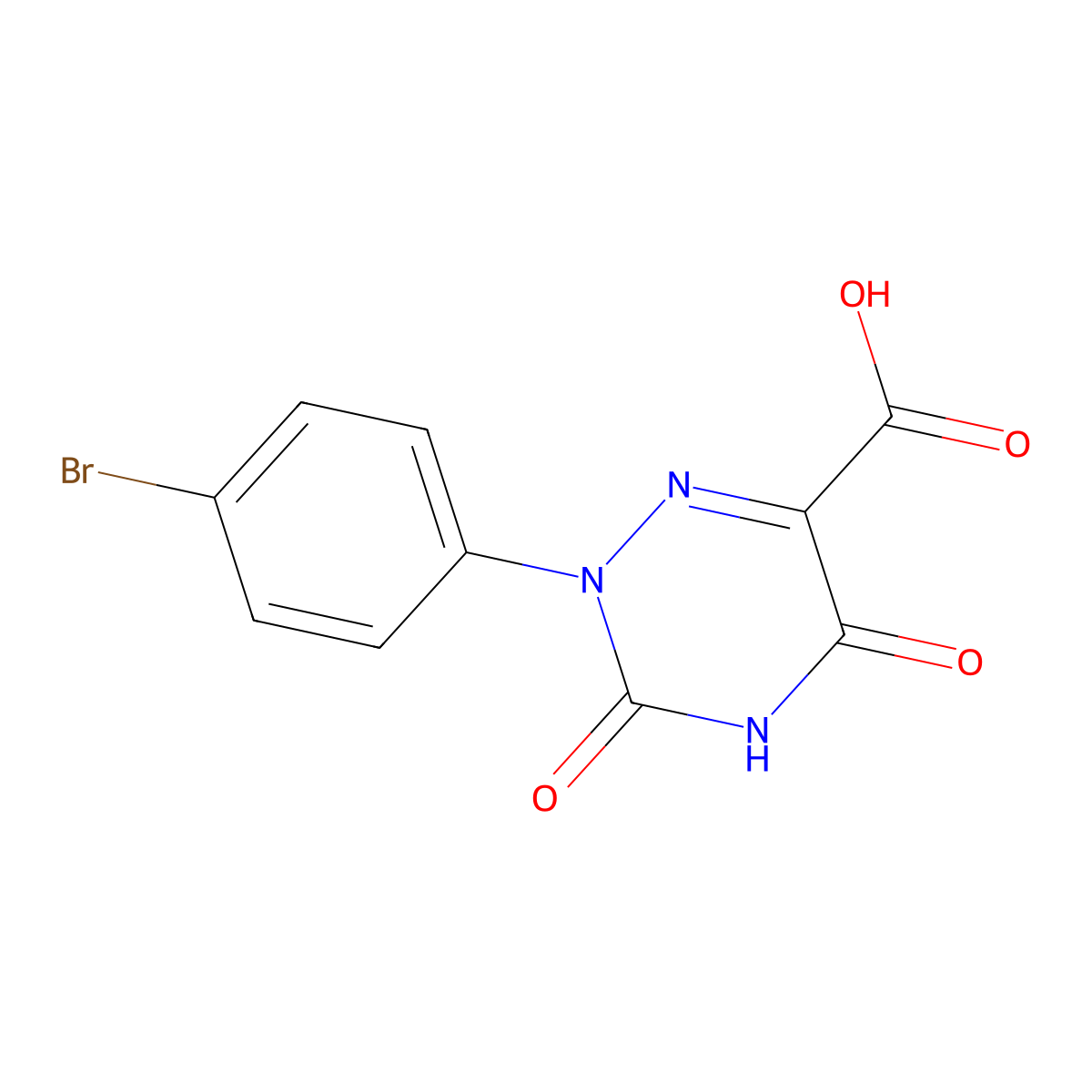 2-(4-Bromophenyl)-3,5-dioxo-2,3,4,5-tetrahydro-1,2,4-triazine-6-carboxylic acid molecular structure, CAS 3181-68-8