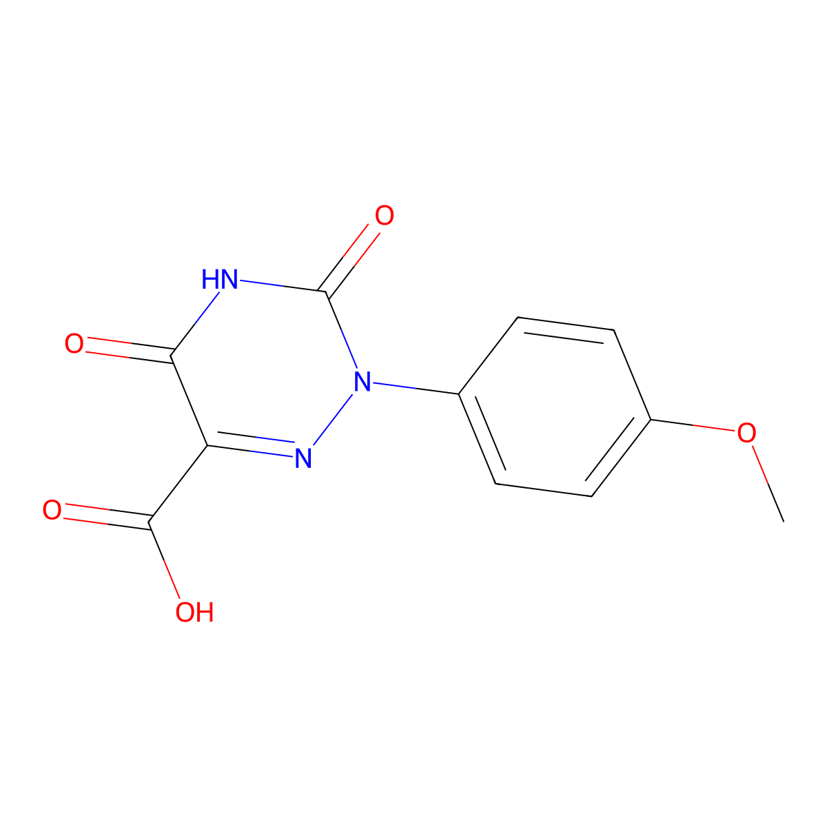 2-(4-Methoxyphenyl)-3,5-dioxo-2,3,4,5-tetrahydro-1,2,4-triazine-6-carboxylic acid molecular structure, CAS 3181-69-9
