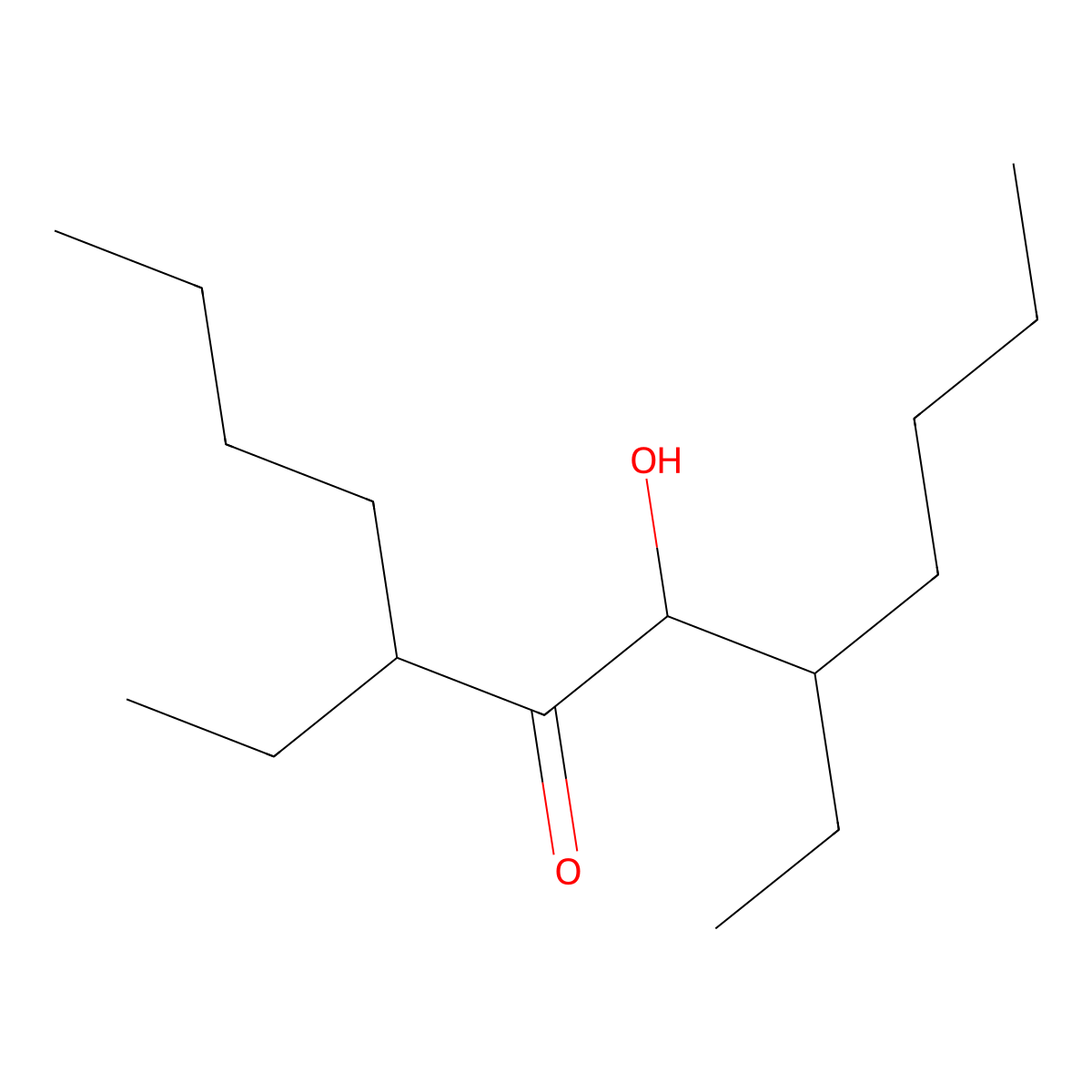 6-Dodecanone, 5,8-diethyl-7-hydroxy- molecular structure, CAS 31814-59-2
