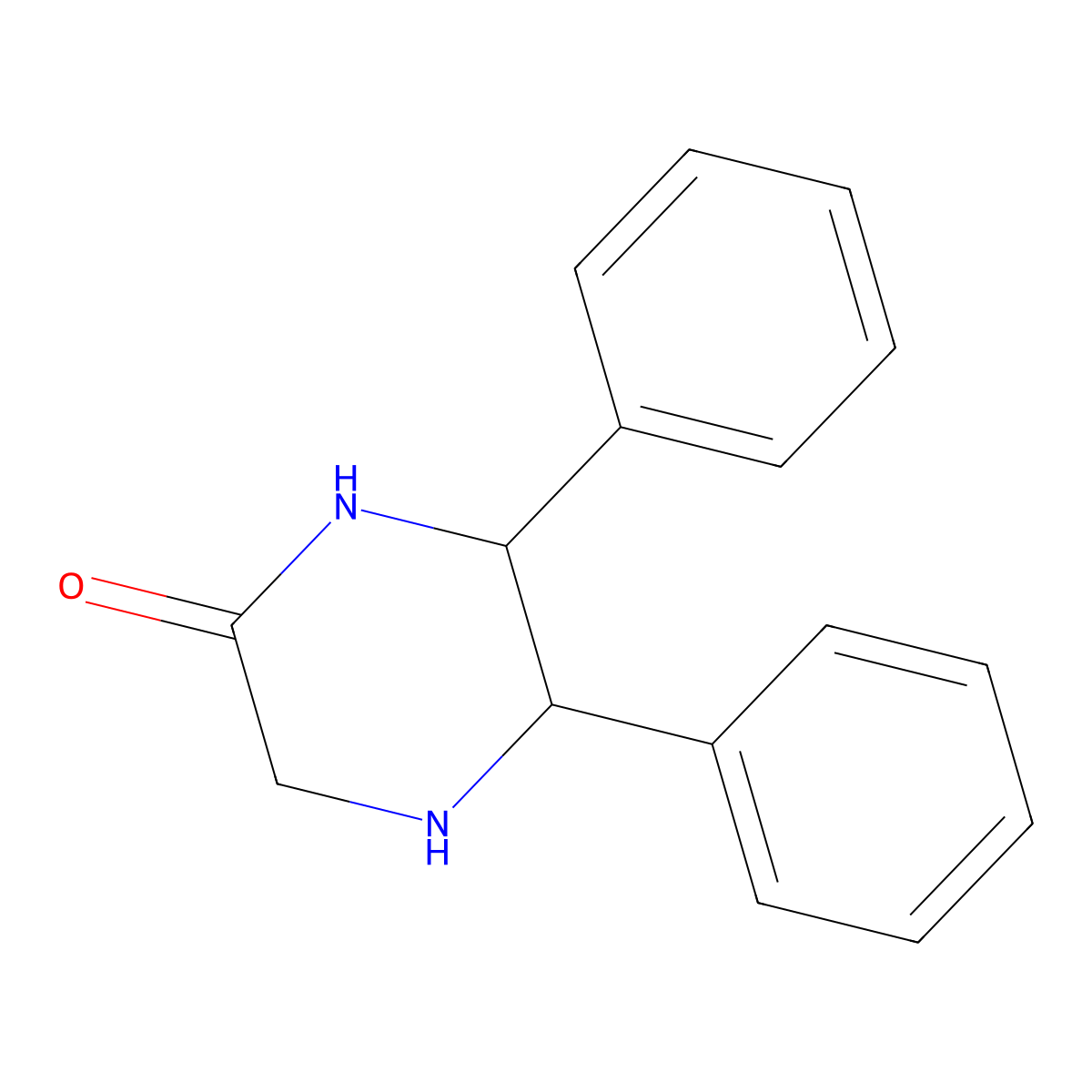 rac-(5R,6S)-5,6-diphenylpiperazin-2-one molecular structure, CAS 31819-62-2
