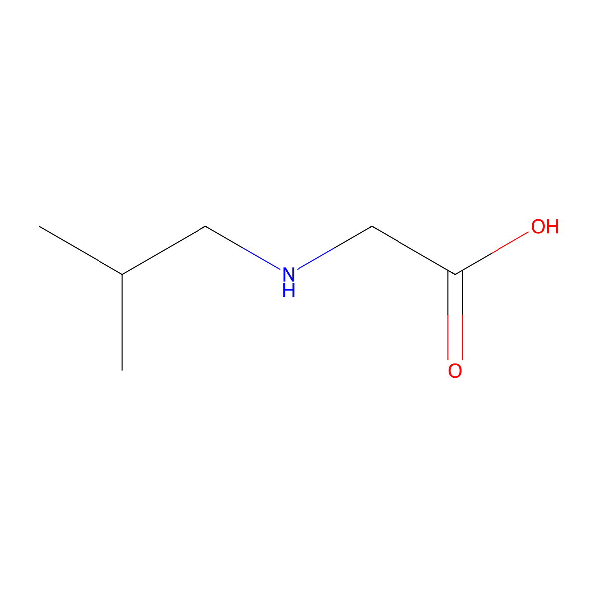 N-Isobutylglycine molecular structure, CAS 3182-85-2