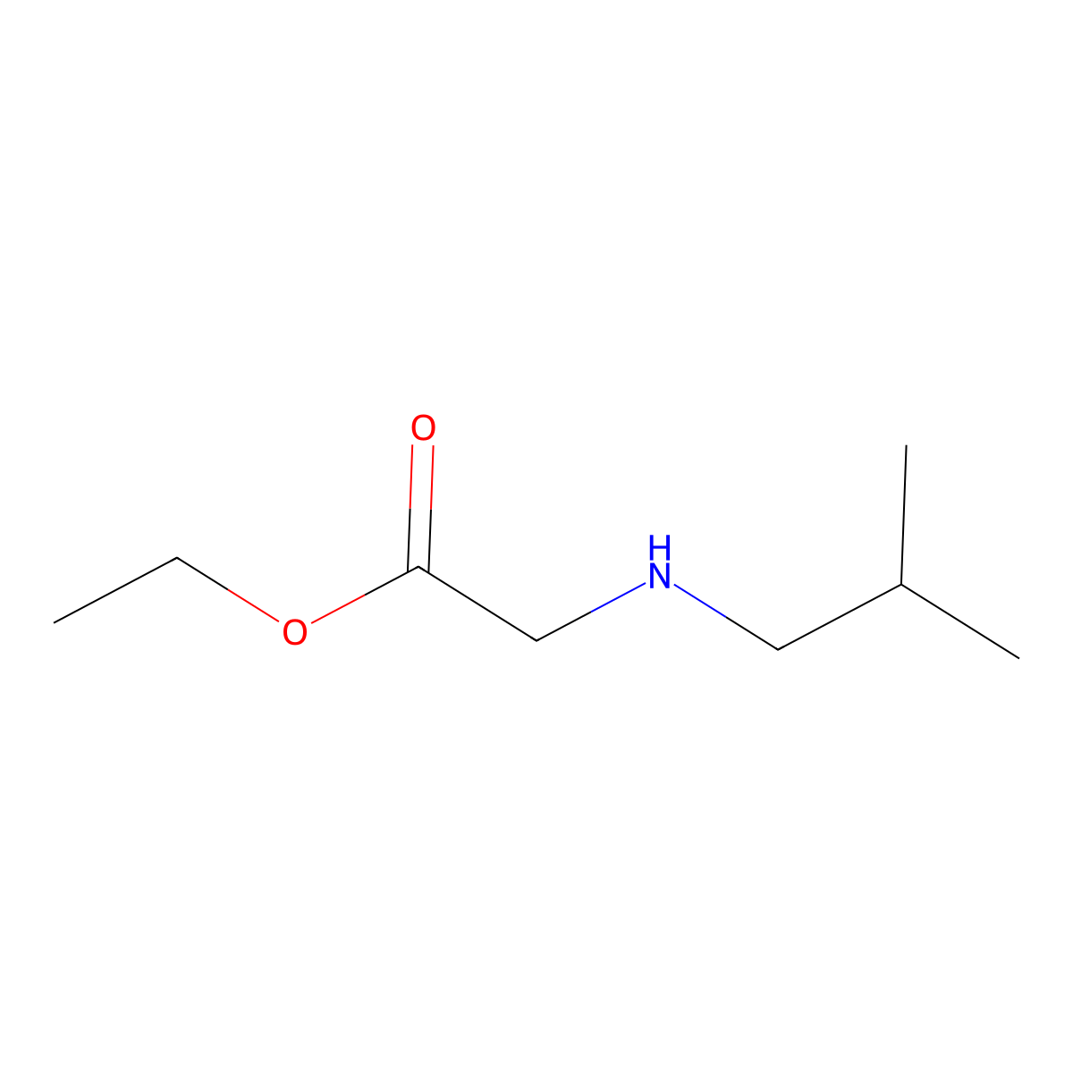 Ethyl 2-(isobutylamino)acetate molecular structure, CAS 3182-87-4