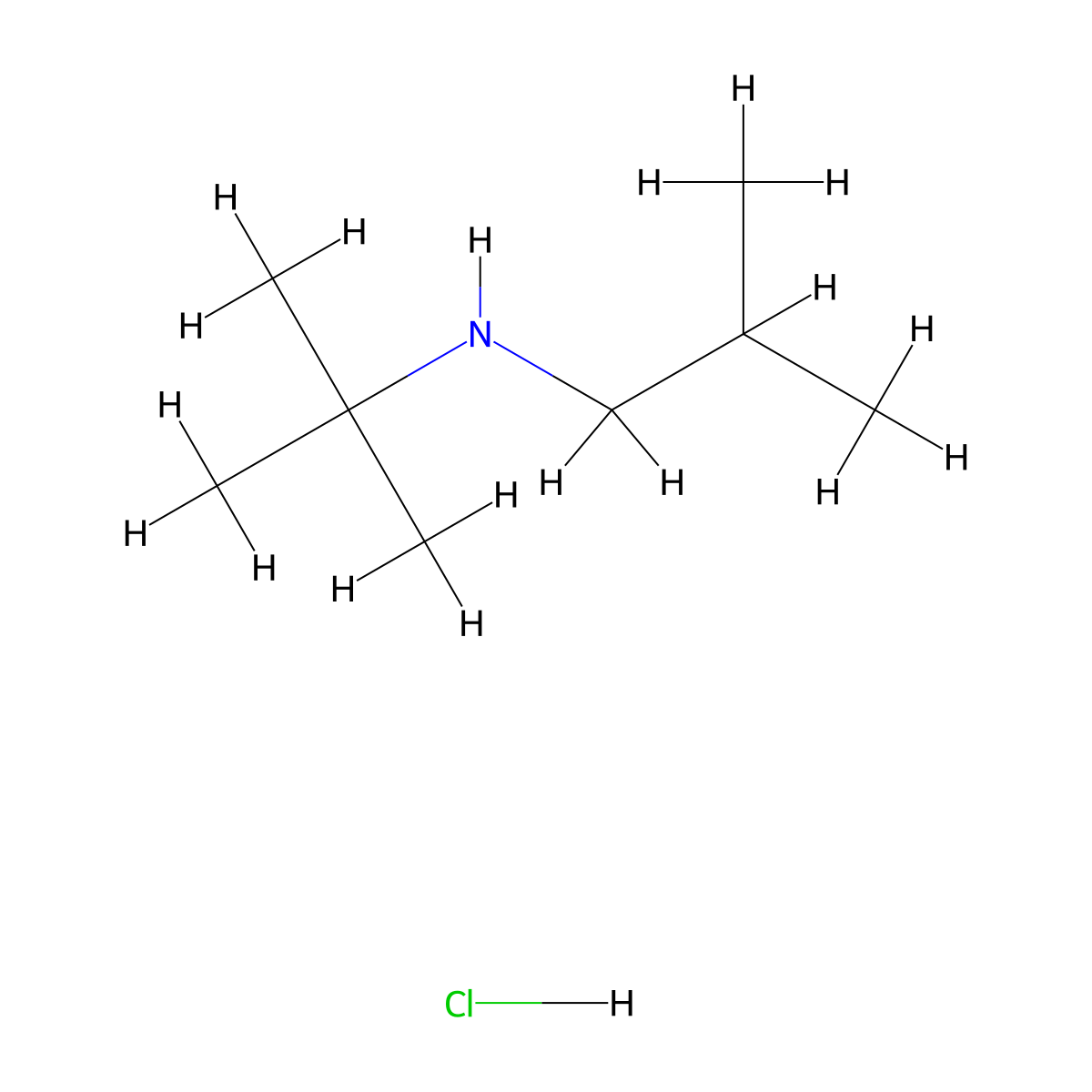 N-(Tert-butyl)-2-methyl-1-propanamine hydrochloride molecular structure, CAS 31820-18-5