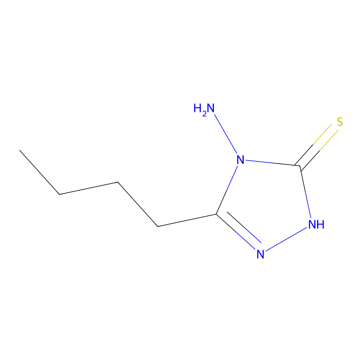 4-Amino-5-butyl-2,4-dihydro-3H-1,2,4-triazole-3-thione molecular structure, CAS 31821-69-9