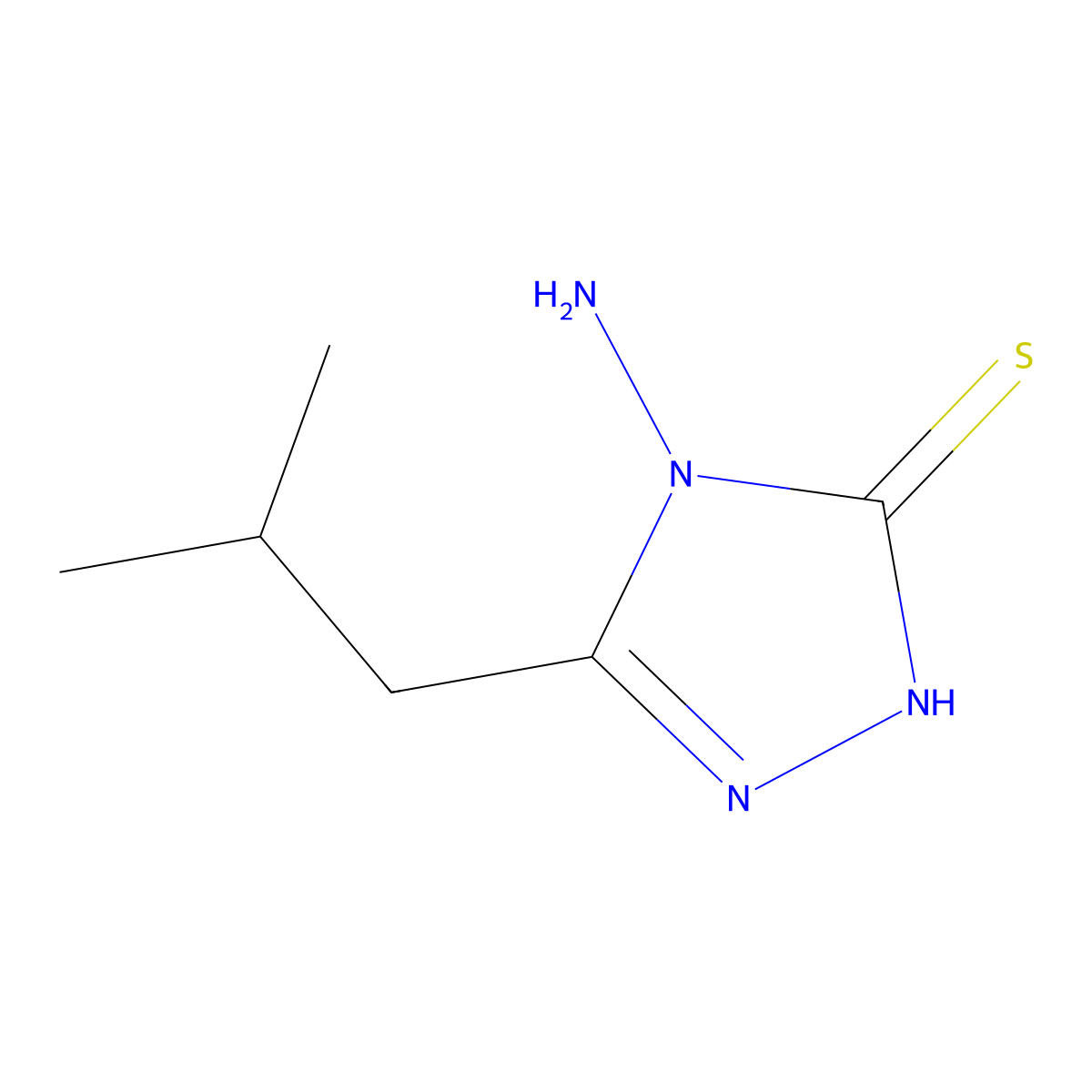 4-amino-5-(2-methylpropyl)-4H-1,2,4-triazole-3-thiol molecular structure, CAS 31821-71-3