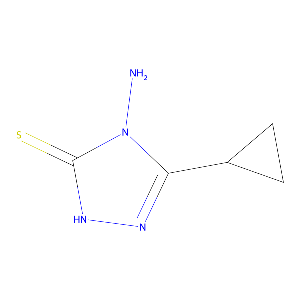 4-Amino-5-cyclopropyl-2,4-dihydro-3H-1,2,4-triazole-3-thione molecular structure, CAS 31821-73-5