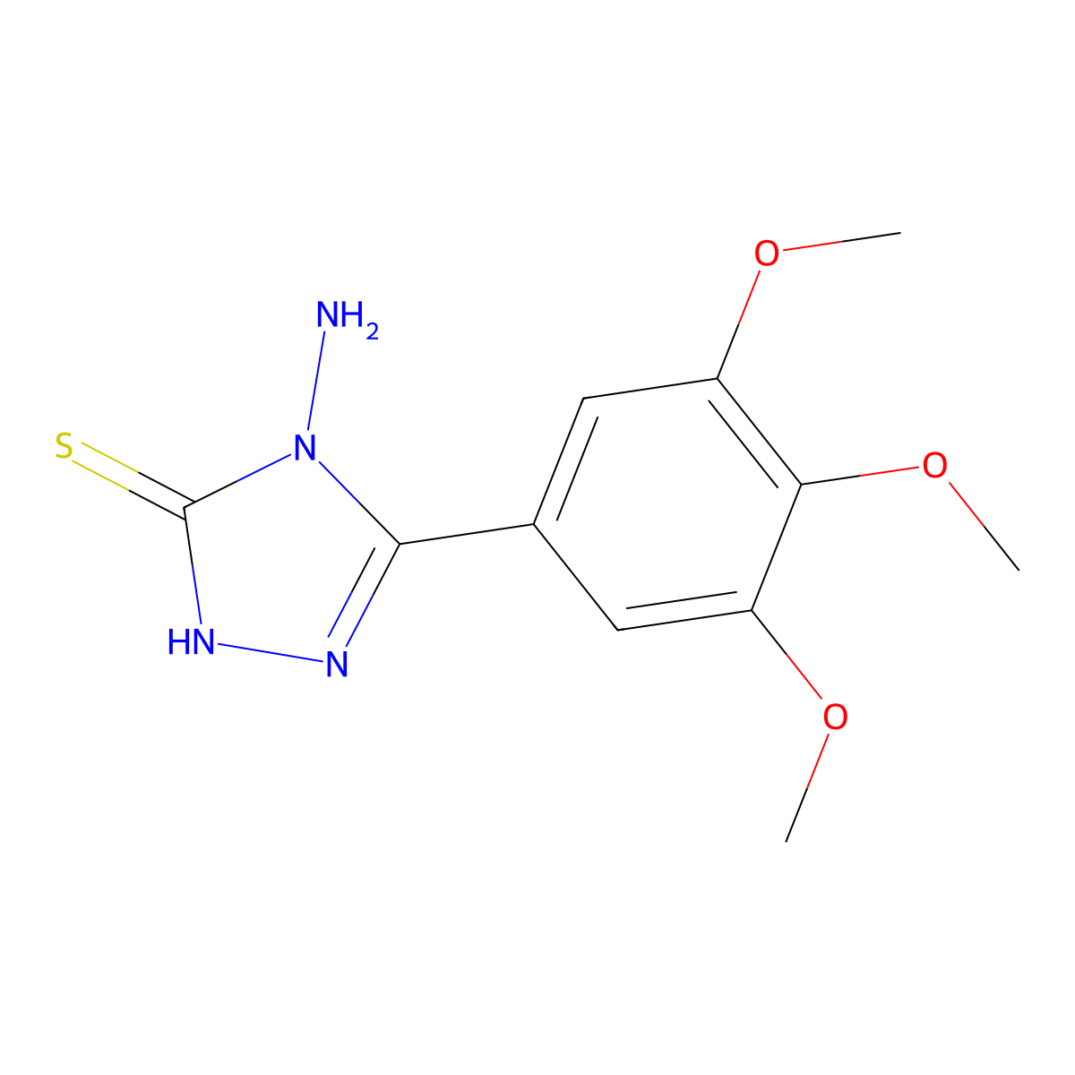 4-amino-5-(3,4,5-trimethoxyphenyl)-4H-1,2,4-triazole-3-thiol molecular structure, CAS 31821-78-0
