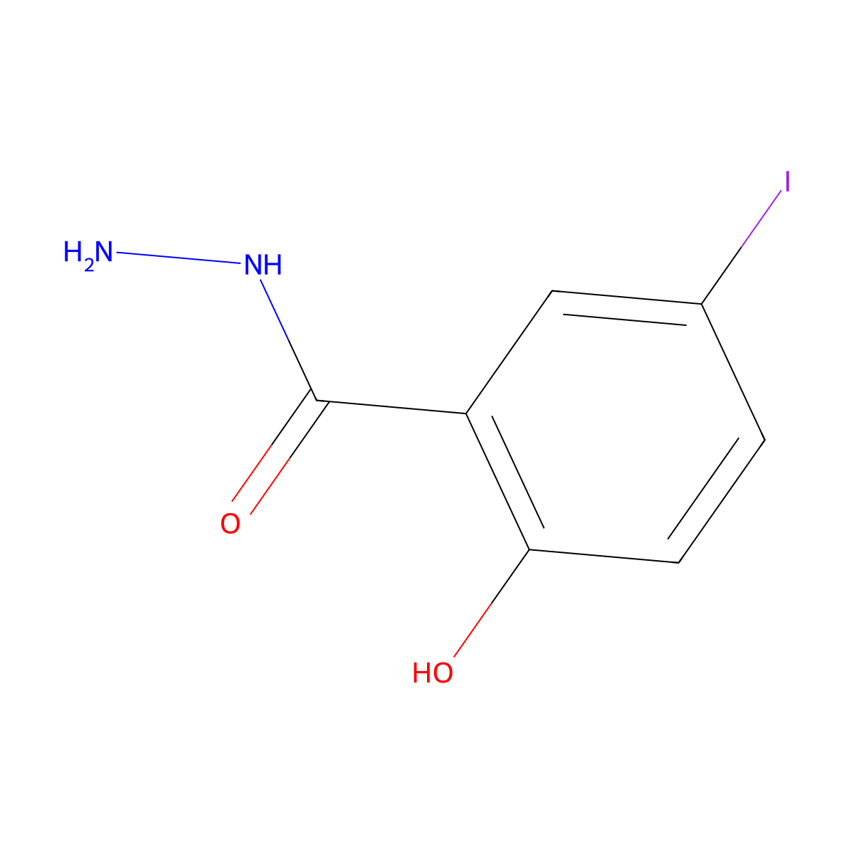 2-Hydroxy-5-iodobenzohydrazide molecular structure, CAS 31822-04-5