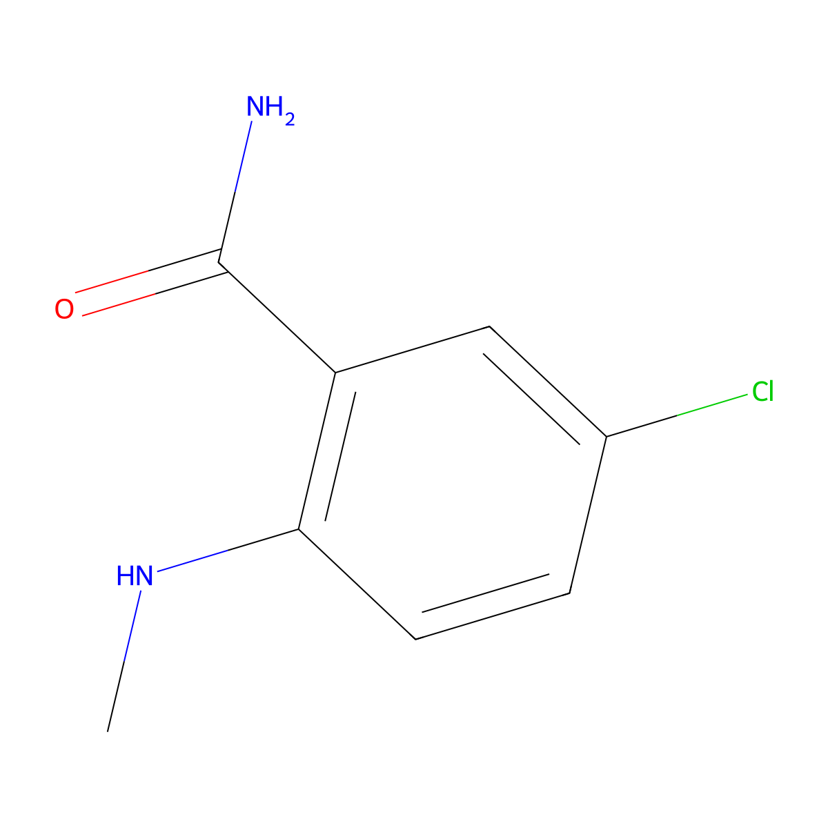 Benzamide, 5-chloro-2-(methylamino)- molecular structure, CAS 31823-19-5
