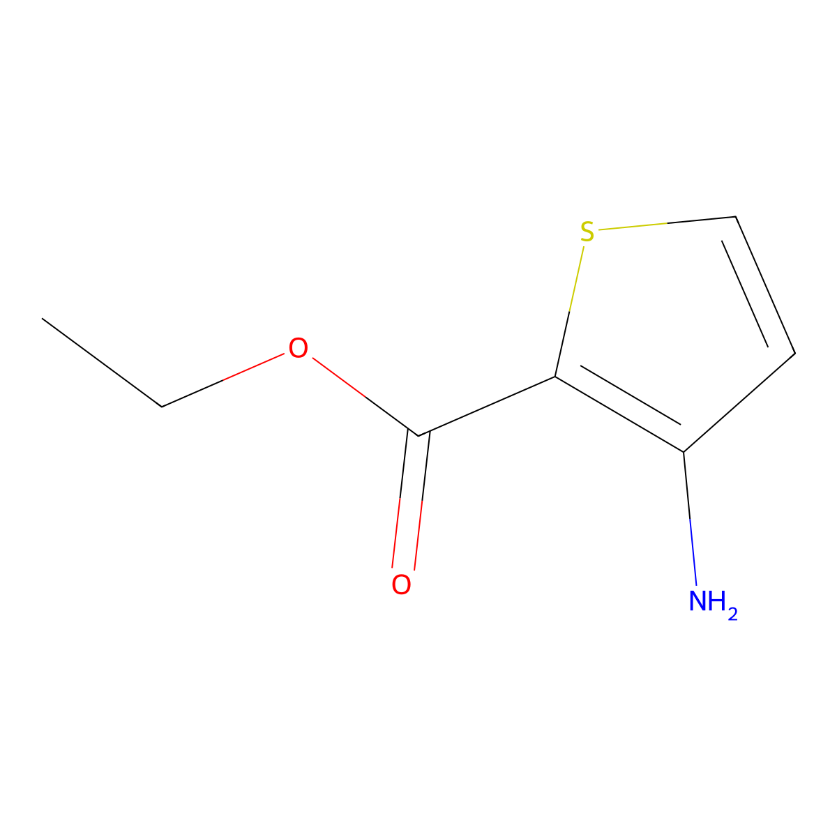 Ethyl 3-aminothiophene-2-carboxylate molecular structure, CAS 31823-64-0