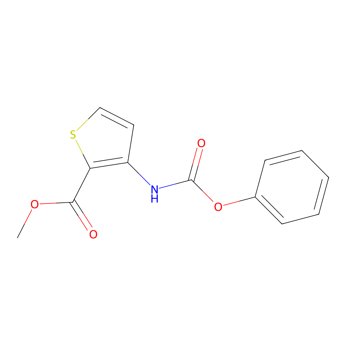 Methyl 3-[(phenoxycarbonyl)amino]thiophene-2-carboxylate molecular structure, CAS 31823-75-3