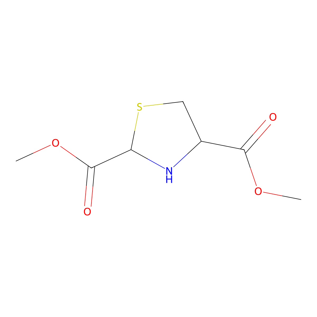 Dimethyl 1,3-thiazolane-2,4-dicarboxylate molecular structure, CAS 318233-97-5