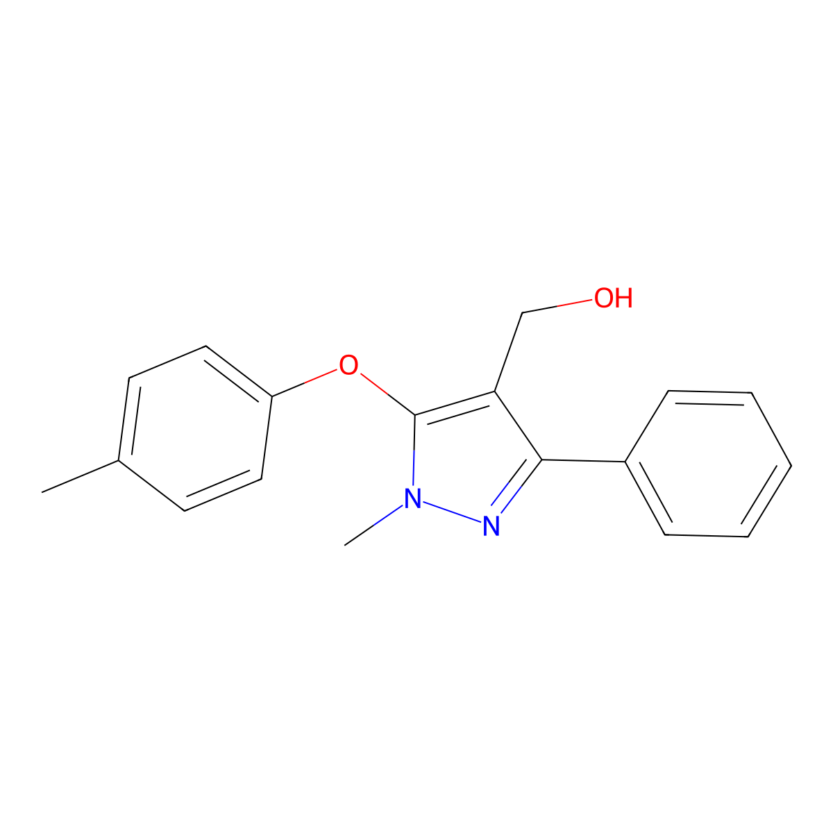 [1-methyl-5-(4-methylphenoxy)-3-phenyl-1H-pyrazol-4-yl]methanol molecular structure, CAS 318234-01-4