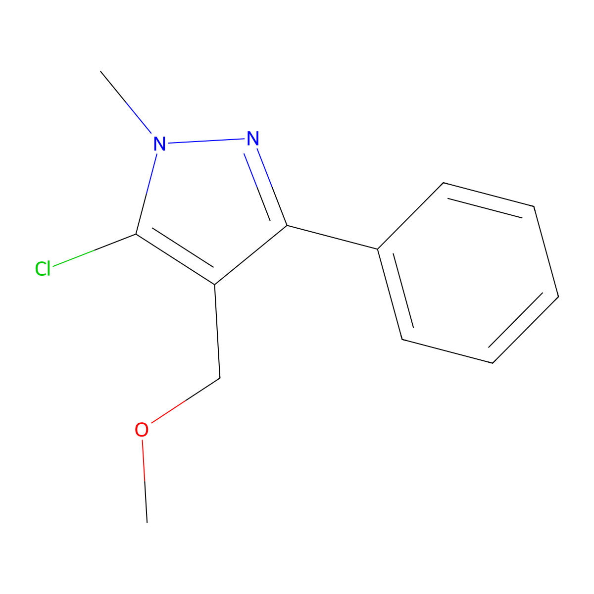 (5-chloro-1-methyl-3-phenyl-1H-pyrazol-4-yl)methyl methyl ether molecular structure, CAS 318234-05-8