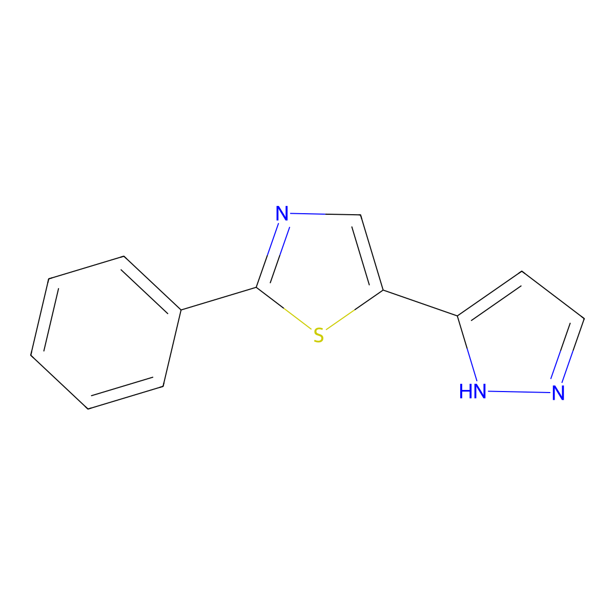 Phenyl-5-(1H-pyrazol-3-YL)-1,3-thiazole molecular structure, CAS 318234-44-5