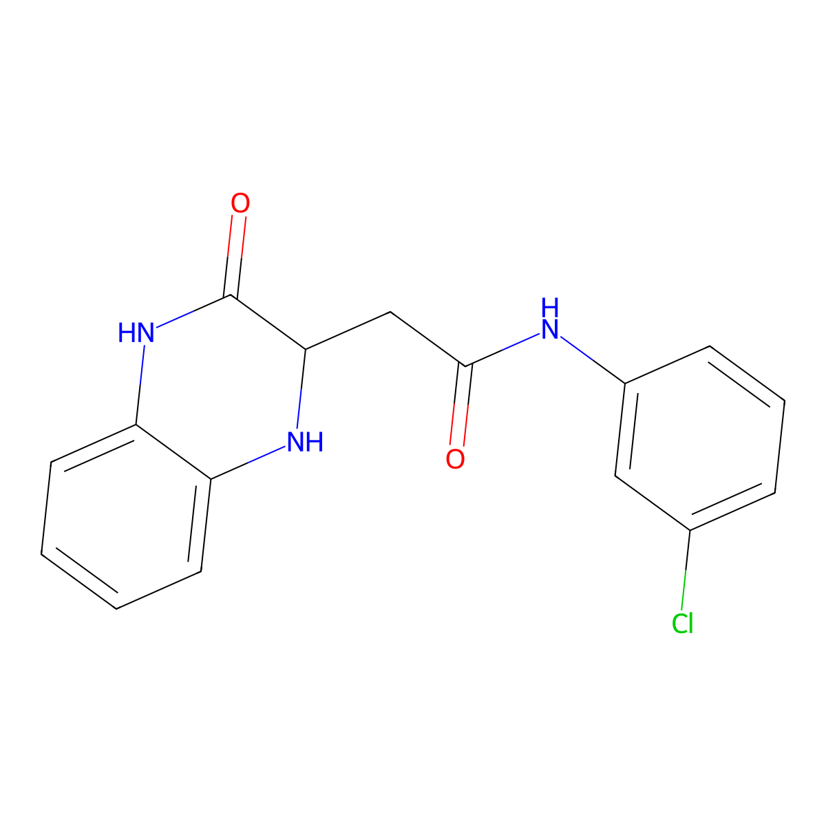 N-(3-chlorophenyl)-2-(3-oxo-1,2,3,4-tetrahydroquinoxalin-2-yl)acetamide molecular structure, CAS 318235-37-9