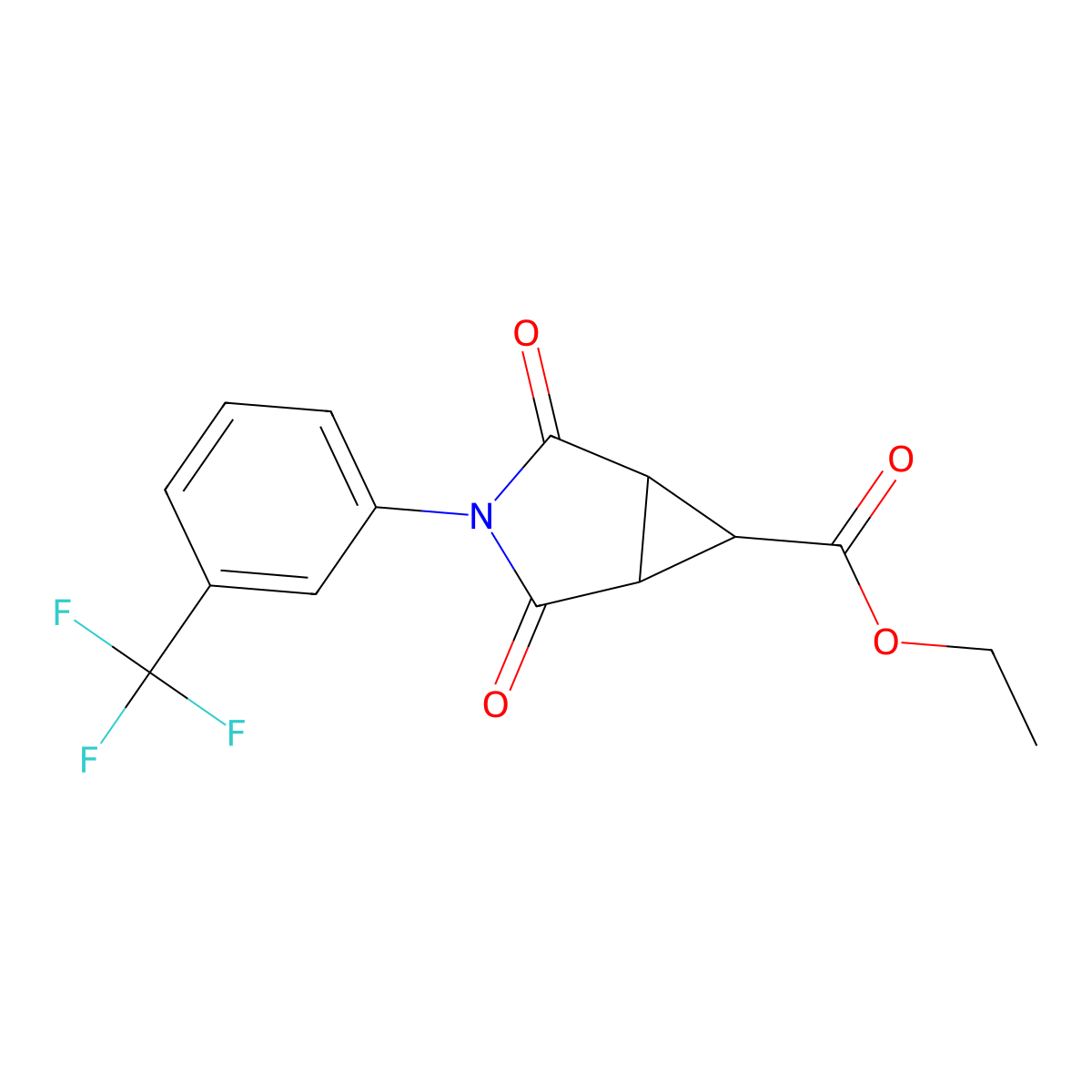 Ethyl 2,4-dioxo-3-[3-(trifluoromethyl)phenyl]-3-azabicyclo[3.1.0]hexane-6-carboxylate molecular structure, CAS 318237-87-5