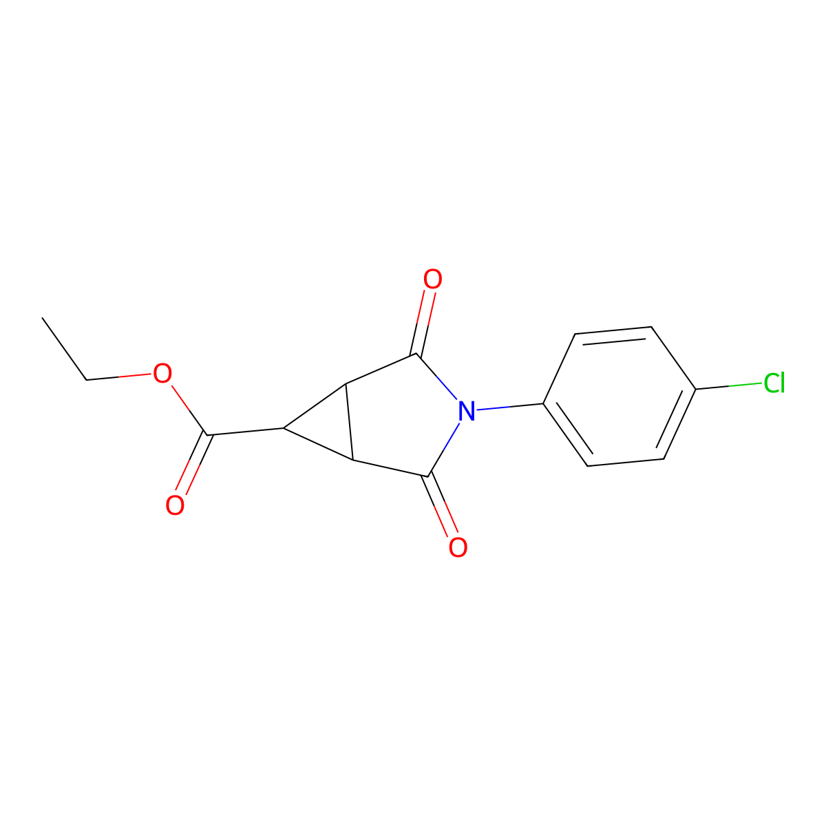 Ethyl 3-(4-chlorophenyl)-2,4-dioxo-3-azabicyclo[3.1.0]hexane-6-carboxylate molecular structure, CAS 318237-88-6