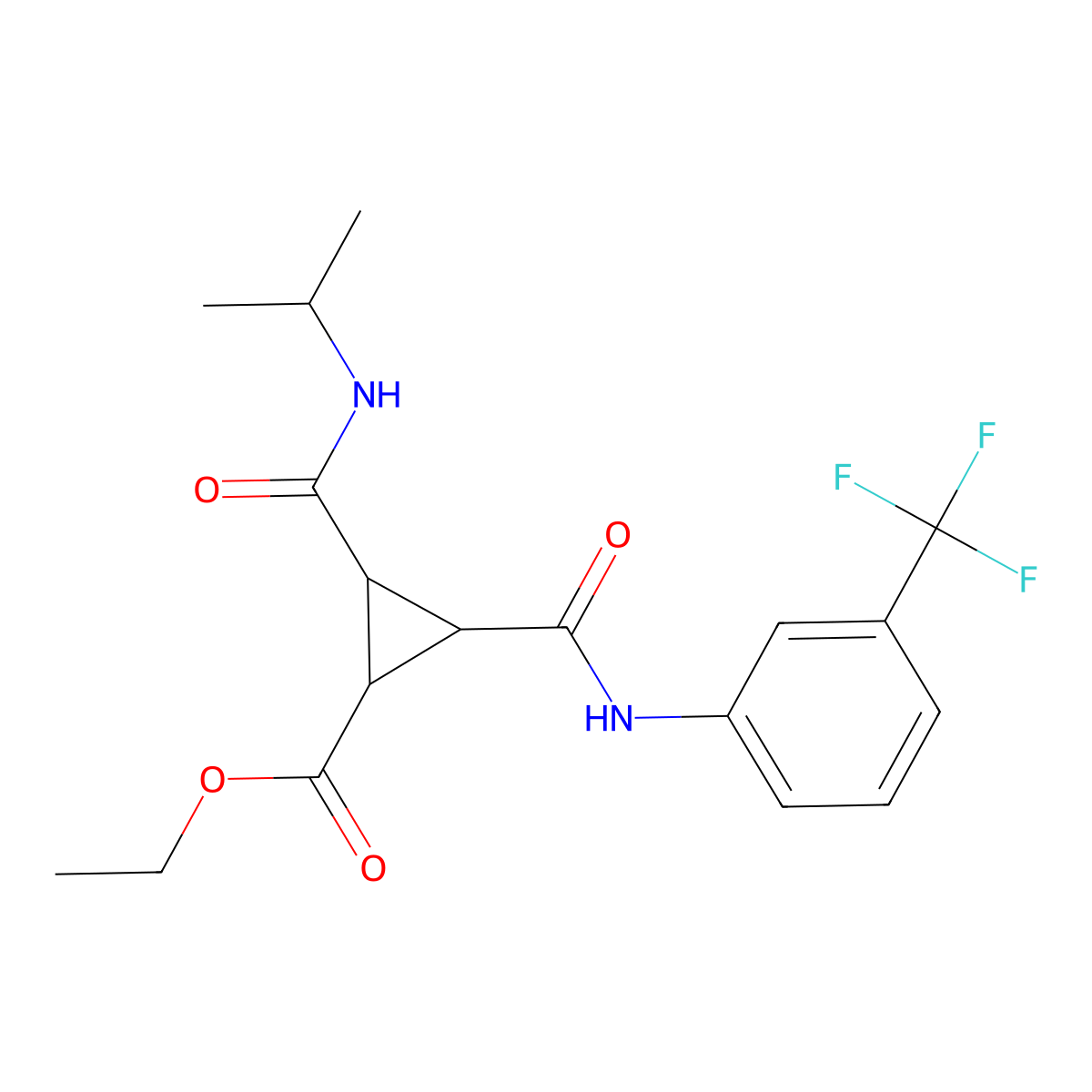 Ethyl 2-[(isopropylamino)carbonyl]-3-{[3-(trifluoromethyl)anilino]carbonyl}cyclopropanecarboxylate molecular structure, CAS 318237-97-7