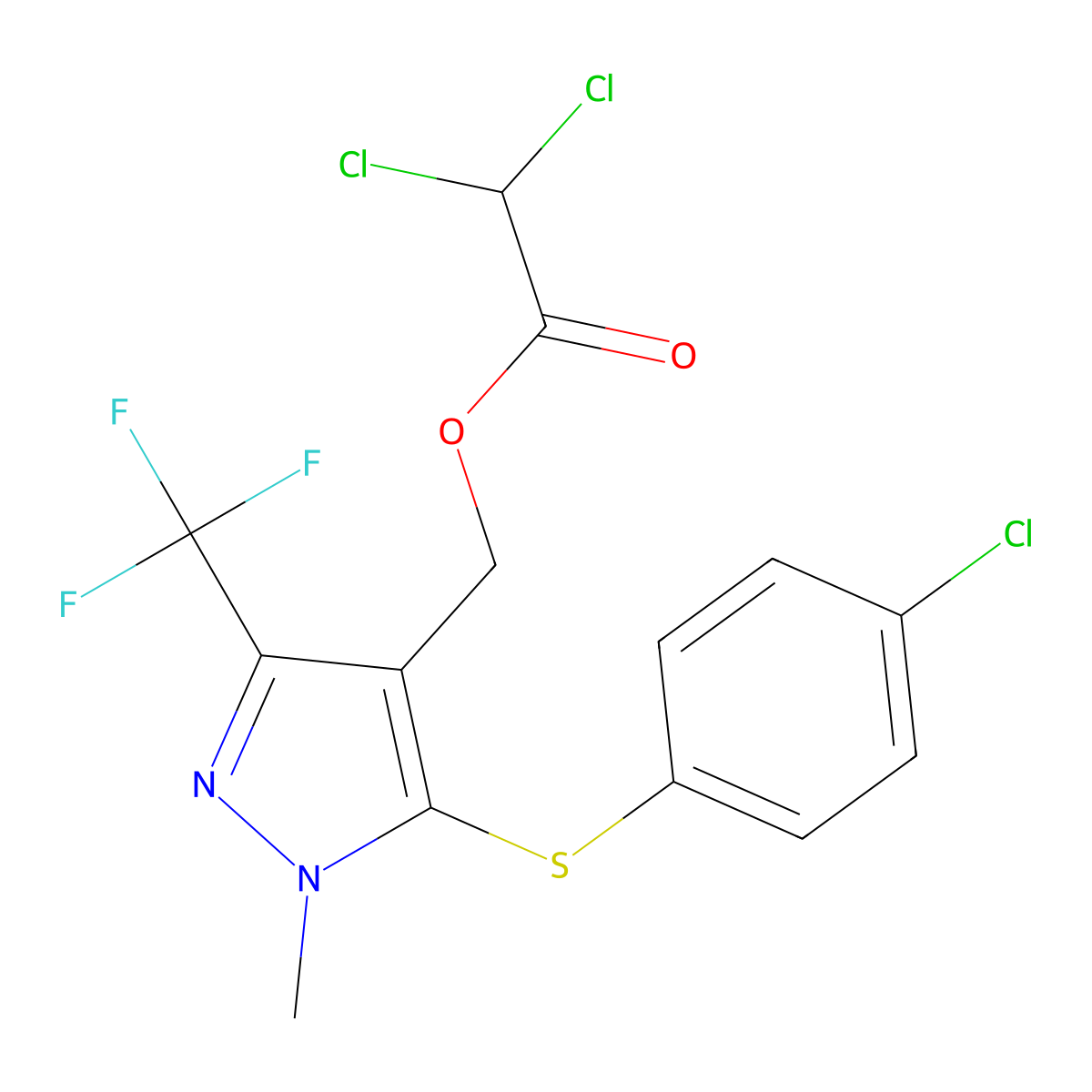 [5-(4-Chlorophenyl)sulfanyl-1-methyl-3-(trifluoromethyl)pyrazol-4-yl]methyl 2,2-dichloroacetate molecular structure, CAS 318239-60-0