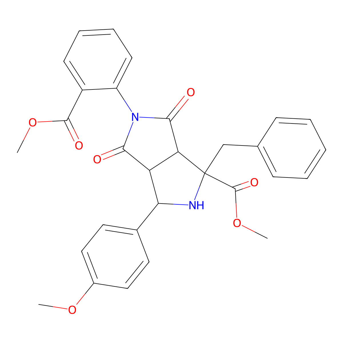 Methyl 1-benzyl-5-[2-(methoxycarbonyl)phenyl]-3-(4-methoxyphenyl)-4,6-dioxooctahydropyrrolo[3,4-c]pyrrole-1-carboxylate molecular structure, CAS 318239-73-5