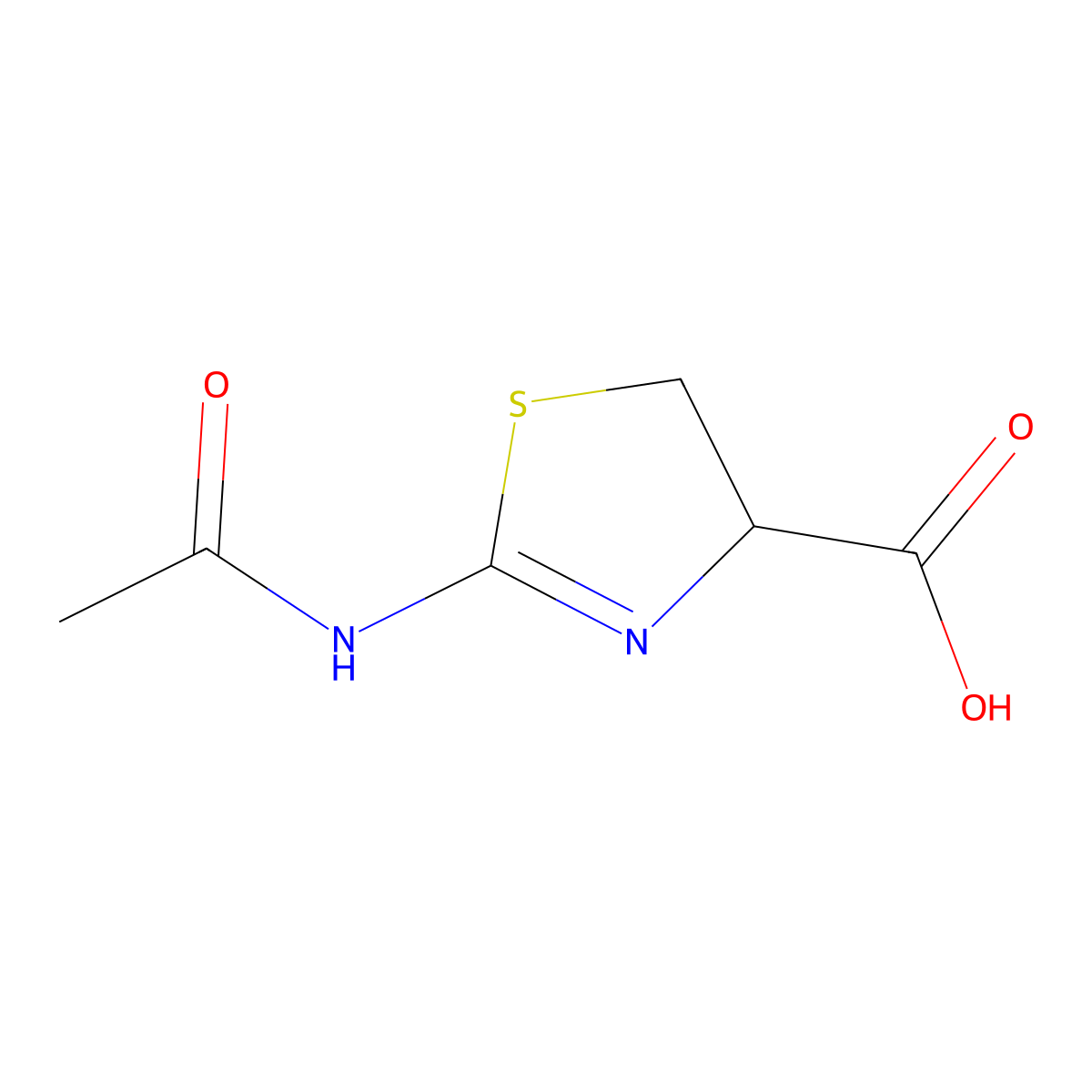2-Acetylamino-4,5-dihydro-thiazole-4-carboxylic acid molecular structure, CAS 318245-45-3