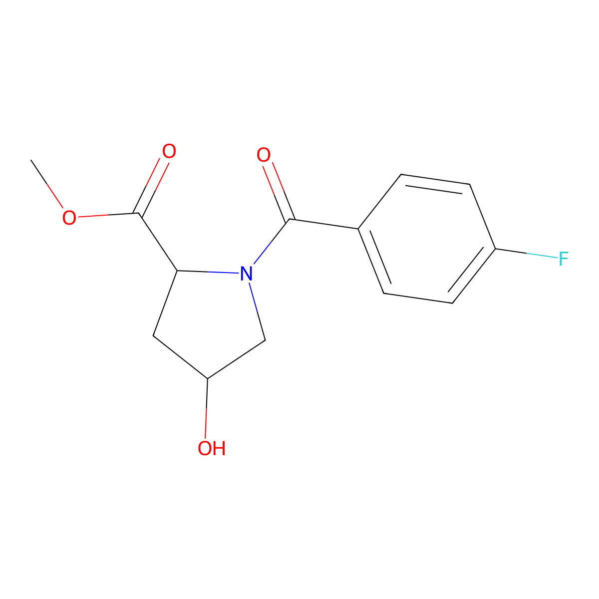 Methyl 1-(4-fluorobenzoyl)-4-hydroxypyrrolidine-2-carboxylate molecular structure, CAS 318247-24-4