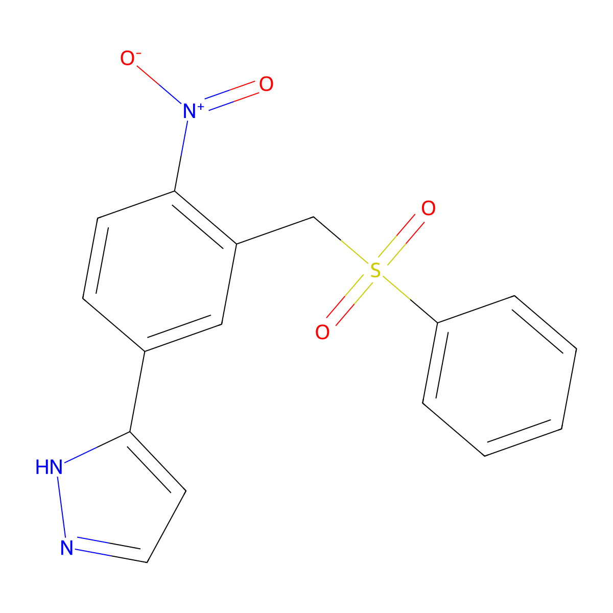 3-{4-nitro-3-[(phenylsulfonyl)methyl]phenyl}-1H-pyrazole molecular structure, CAS 318247-39-1