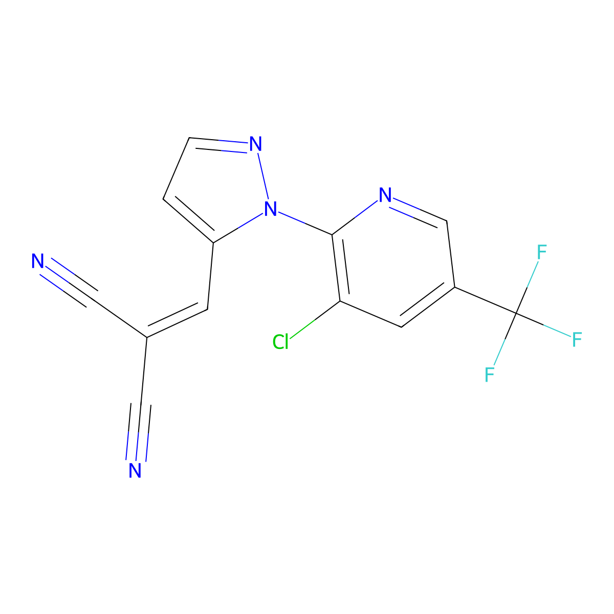 2-({1-[3-chloro-5-(trifluoromethyl)-2-pyridinyl]-1H-pyrazol-5-yl}methylene)malononitrile molecular structure, CAS 318248-55-4