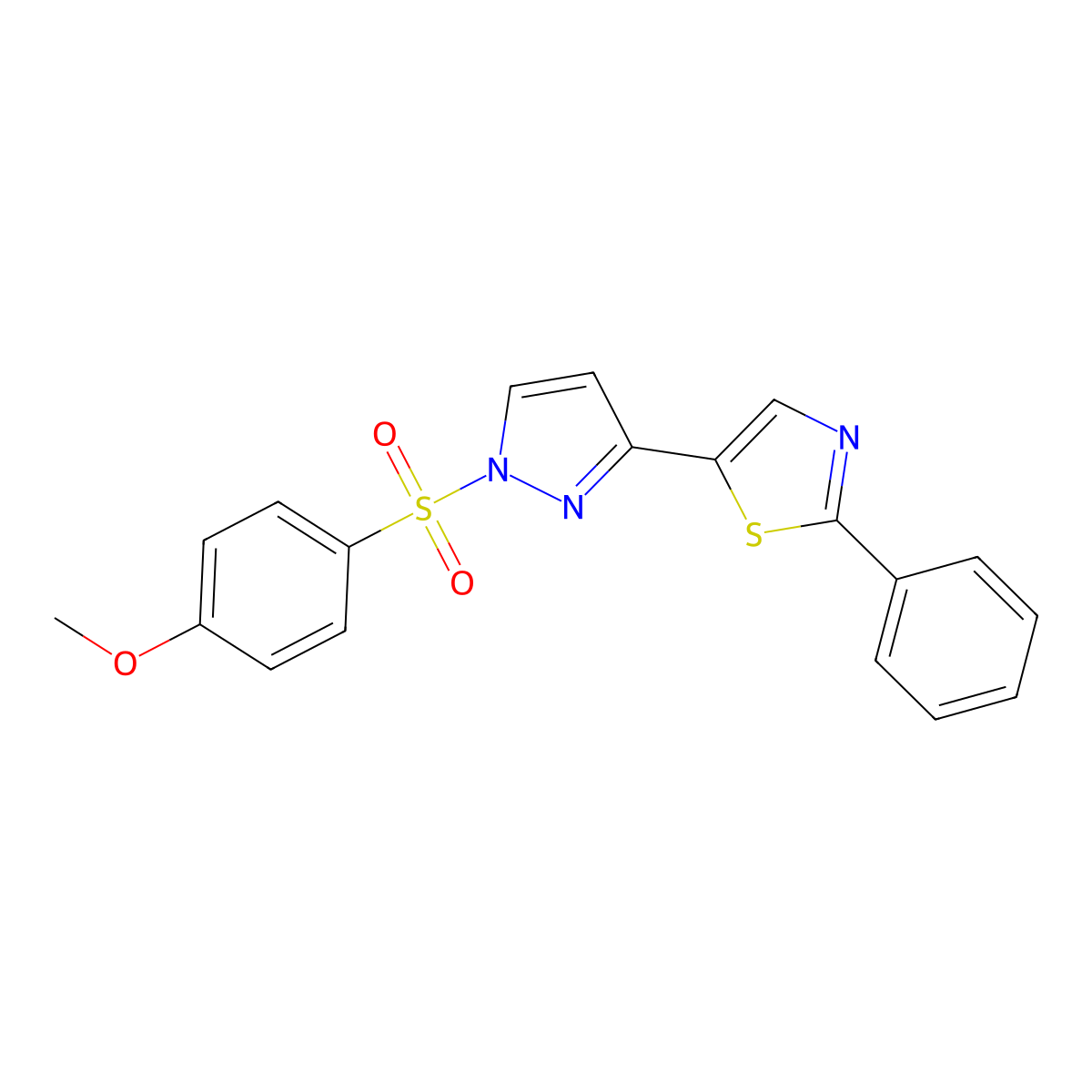 5-(1-((4-Methoxyphenyl)sulfonyl)-1H-pyrazol-3-yl)-2-phenyl-1,3-thiazole molecular structure, CAS 318248-78-1