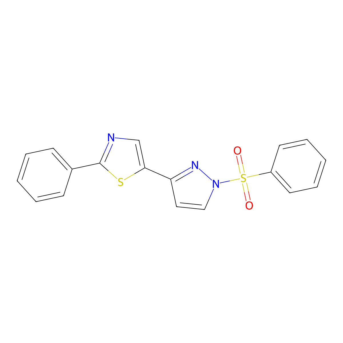 5-[1-(Benzenesulfonyl)-3-pyrazolyl]-2-phenylthiazole molecular structure, CAS 318248-80-5