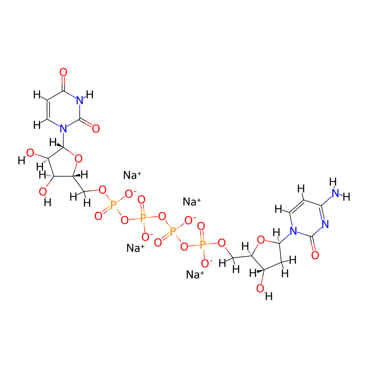 Denufosol Tetrasodium molecular structure, CAS 318250-11-2