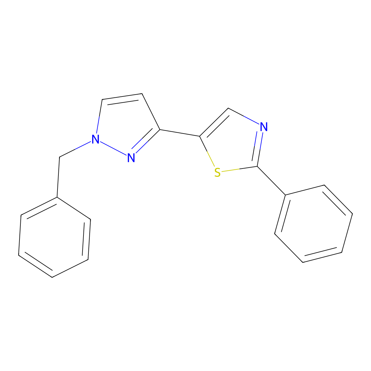 5-(1-benzyl-1H-pyrazol-3-yl)-2-phenyl-1,3-thiazole molecular structure, CAS 318255-98-0