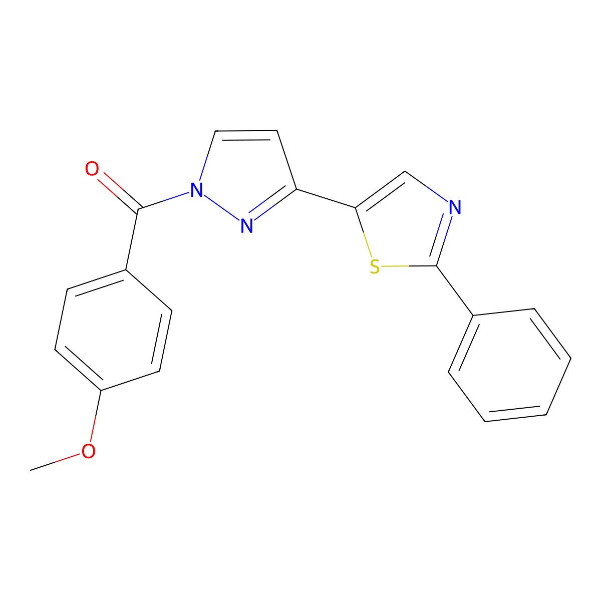 (4-Methoxyphenyl)(3-(2-phenyl-1,3-thiazol-5-yl)-1H-pyrazol-1-yl)methanone molecular structure, CAS 318255-99-1